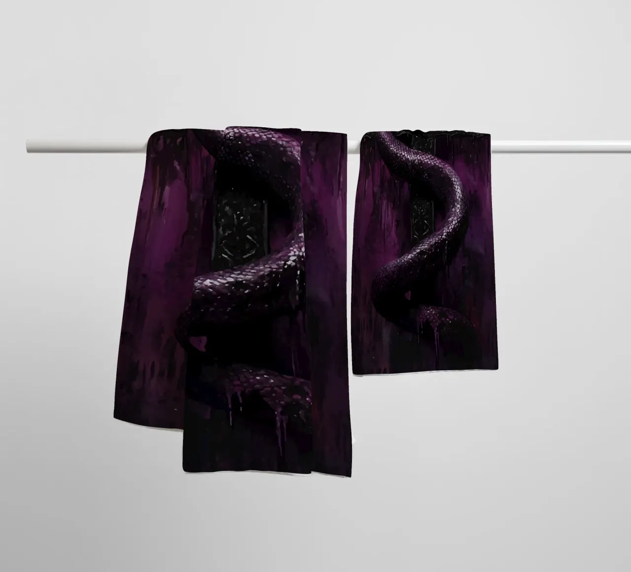 Dark snake on the cross towel by pixelbull - medieval art and more
