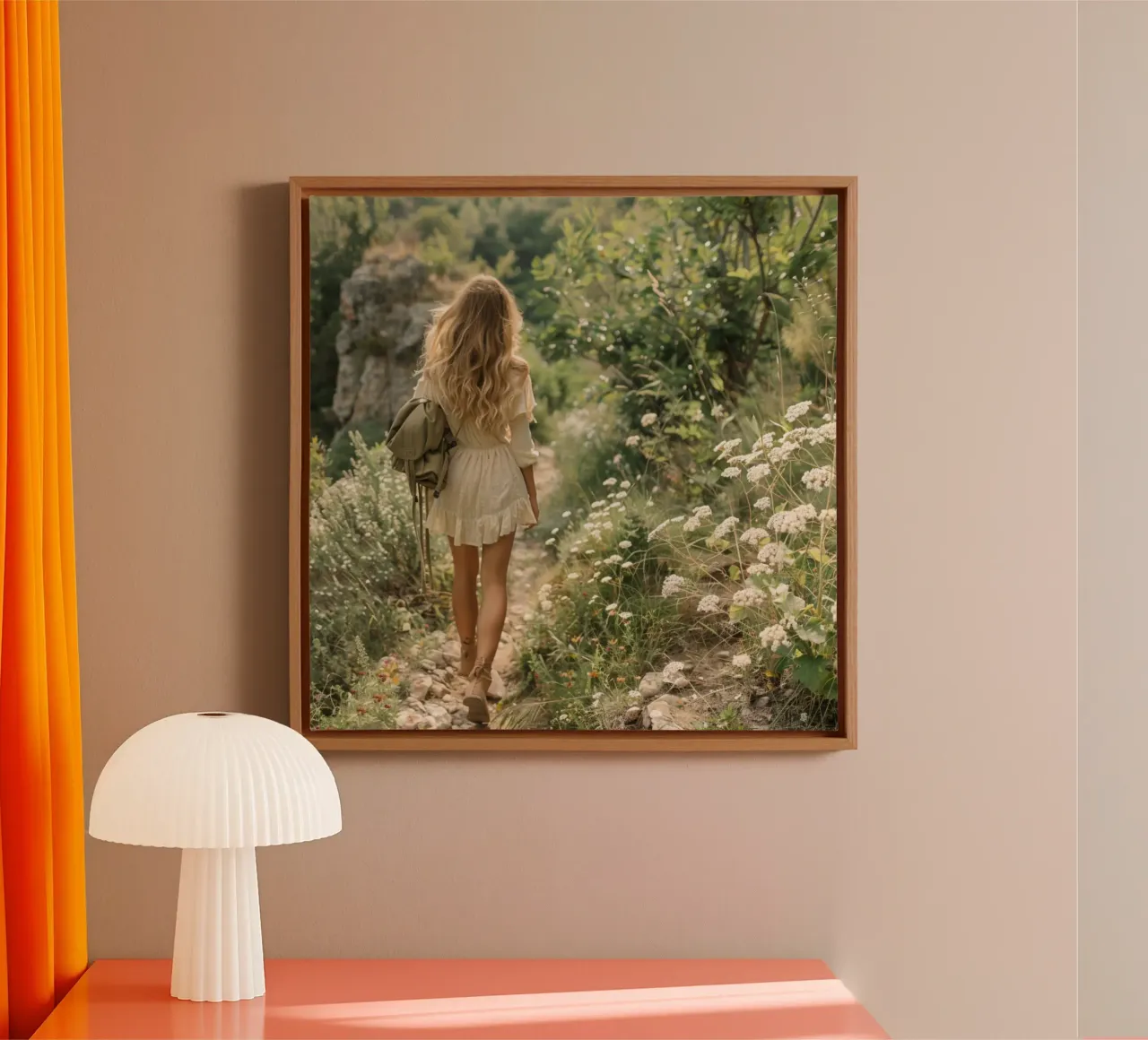 Groene rust canvas met Baklijst van StillVibe Home