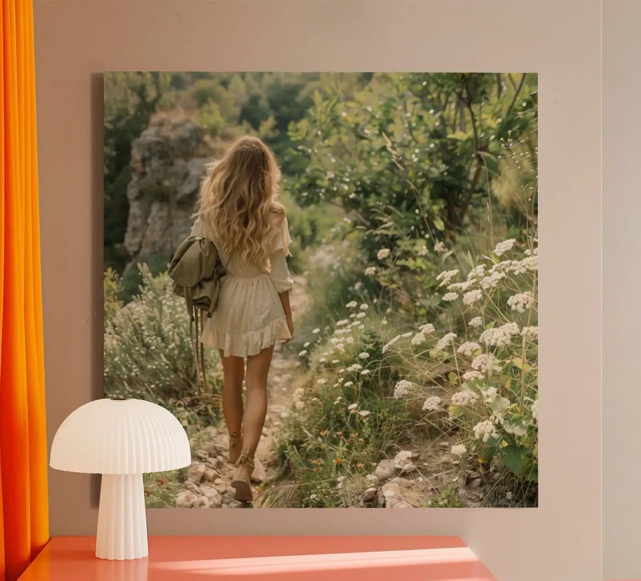 Groene rust canvas met Baklijst van StillVibe Home