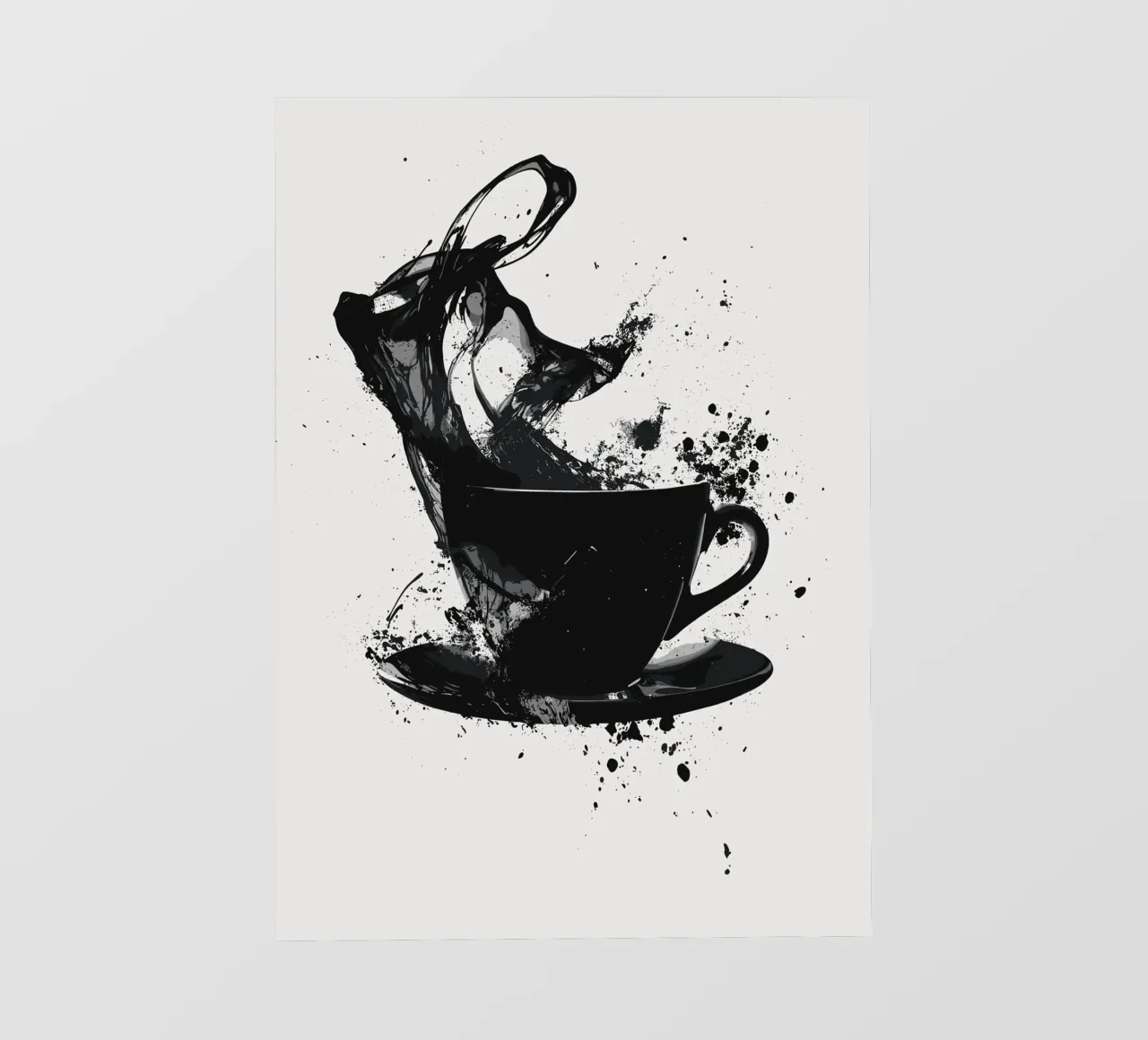 Esplosione di caffè in bianco e nero telo in pvc da pixelbull - medieval art and more