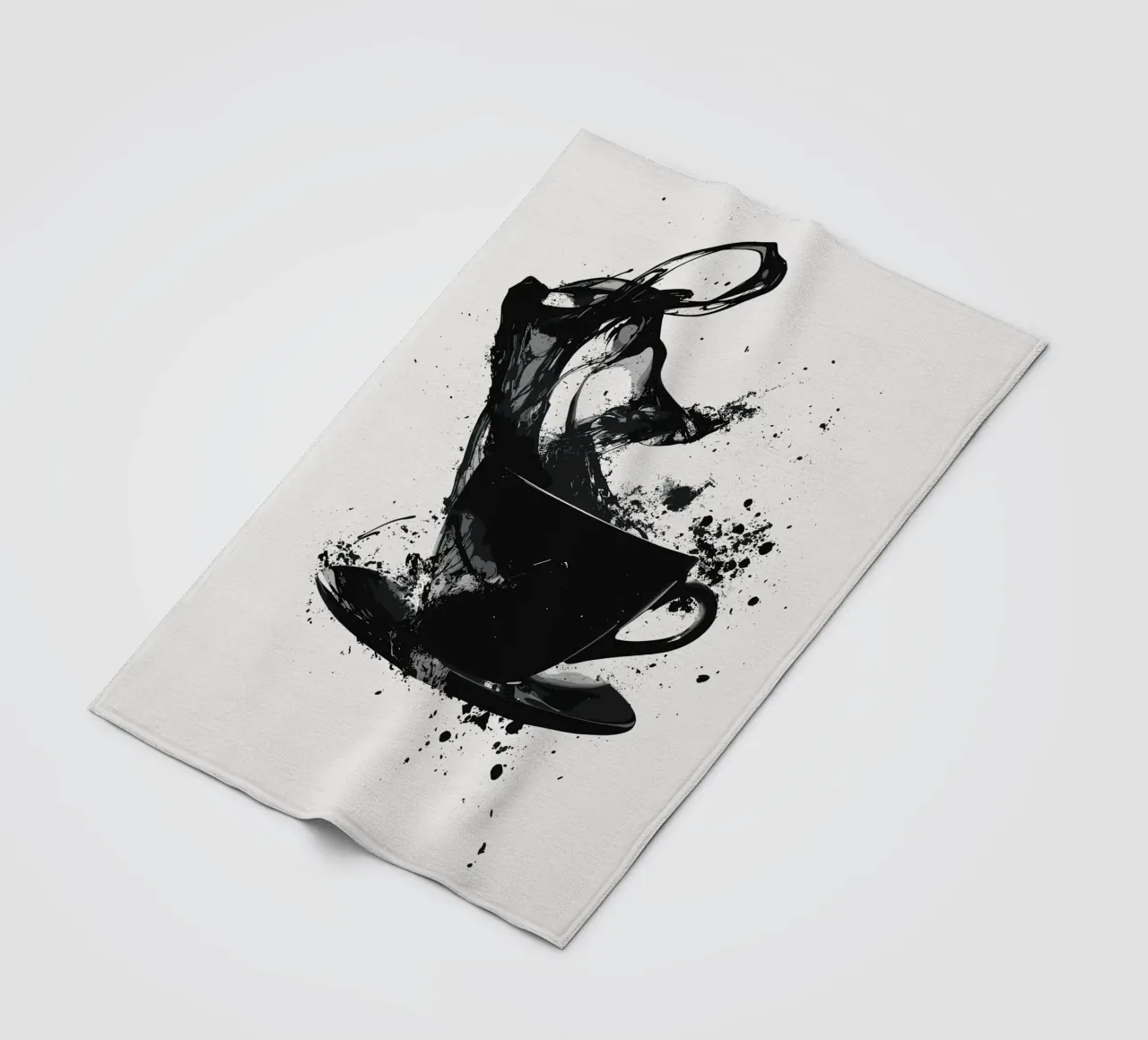 Esplosione di caffè in bianco e nero coperta in pile da pixelbull - medieval art and more