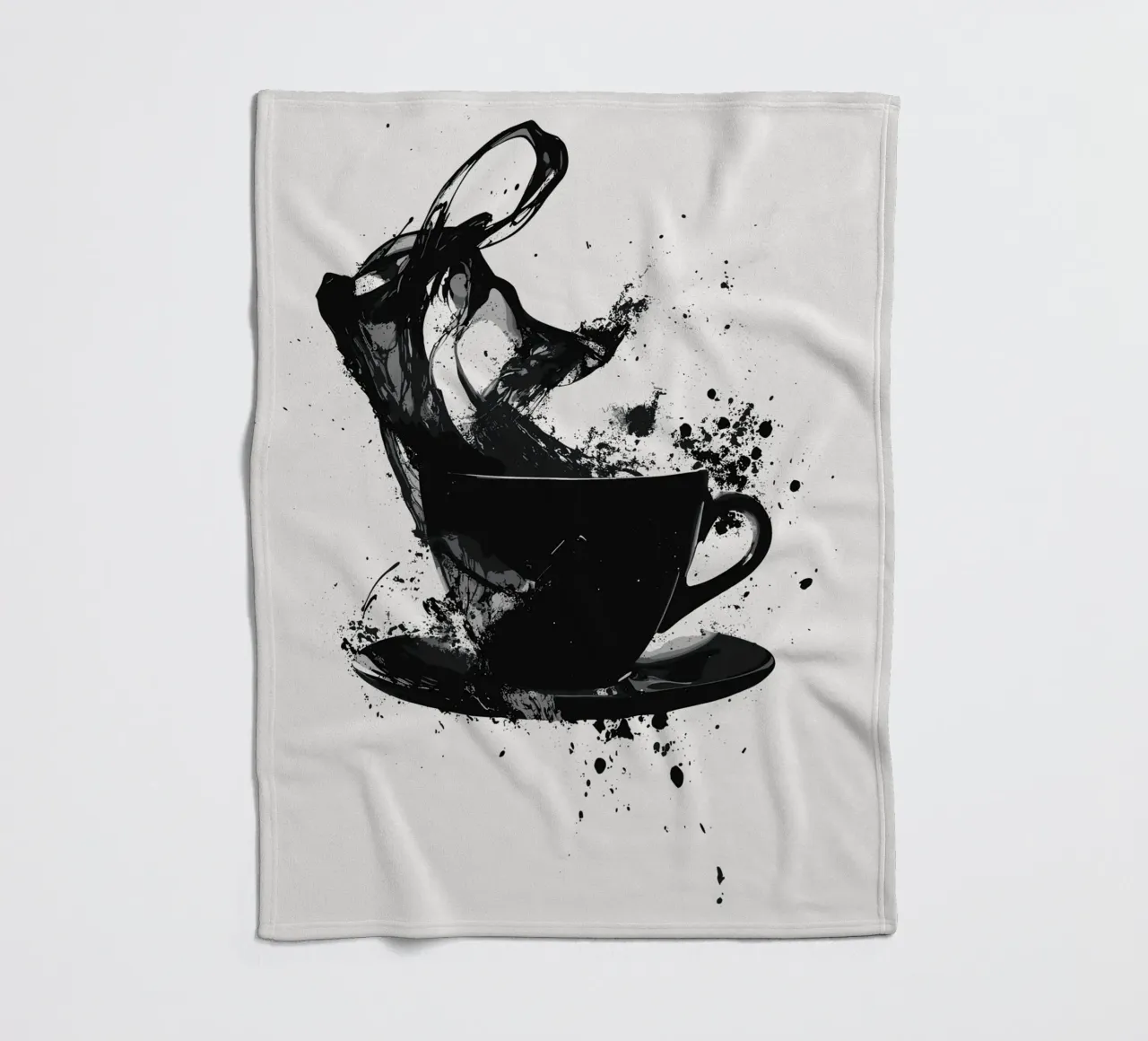 Esplosione di caffè in bianco e nero coperta in pile da pixelbull - medieval art and more