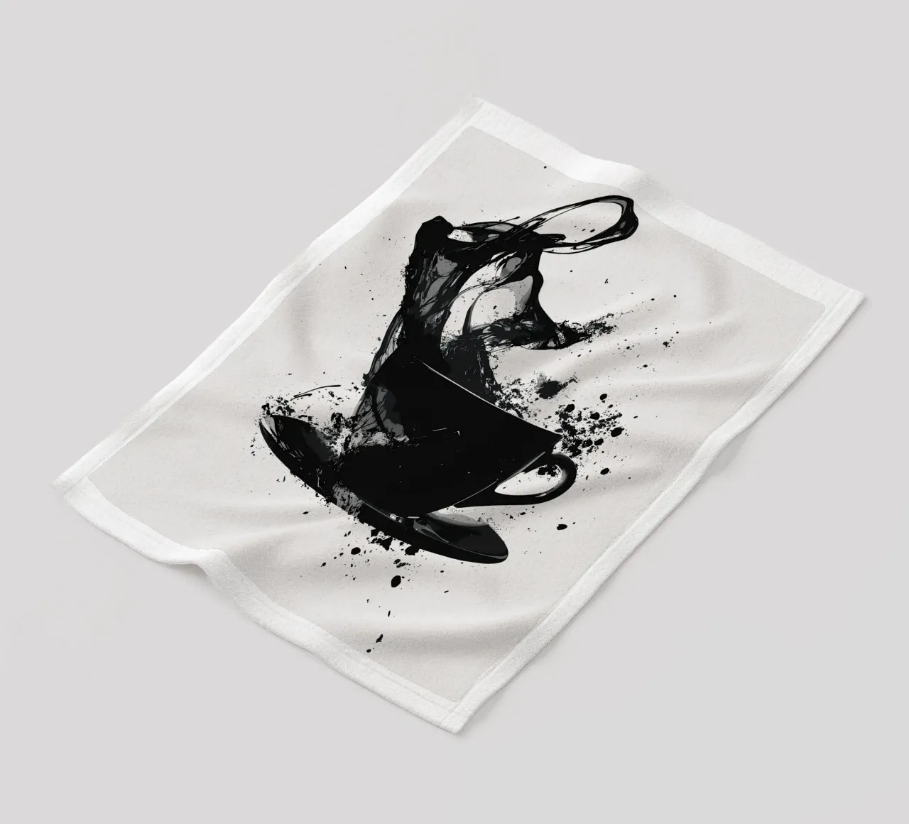 Esplosione di caffè in bianco e nero coperta in pile da pixelbull - medieval art and more