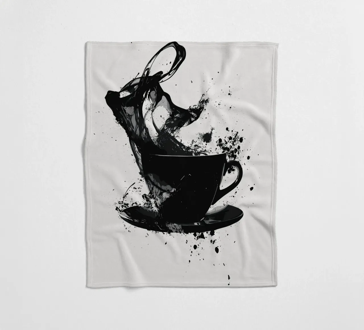 Esplosione di caffè in bianco e nero coperta in pile da pixelbull - medieval art and more