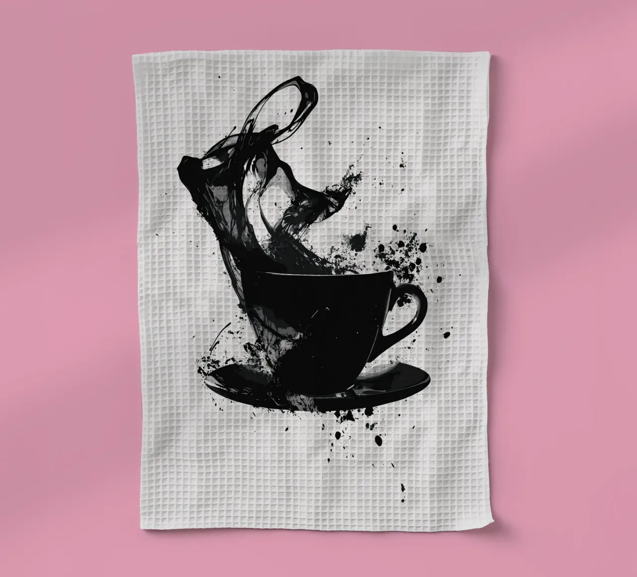 Explosion de café en noir et blanc torchon de pixelbull - medieval art and more