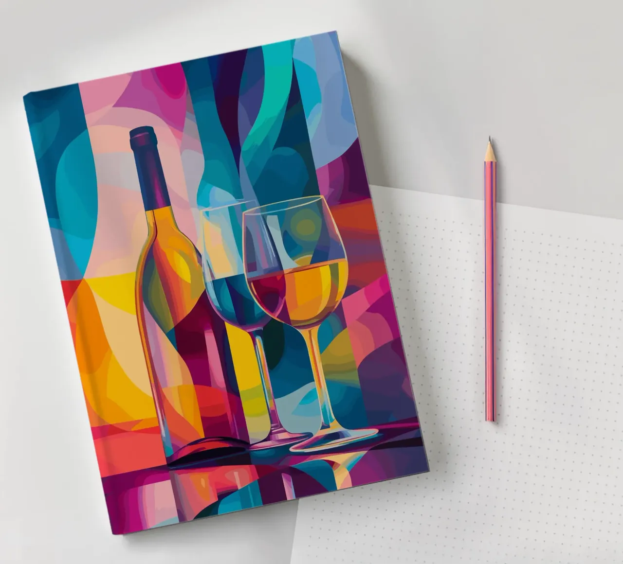 Abstract wine arrangement in colour notebook by pixelbull - medieval art and more