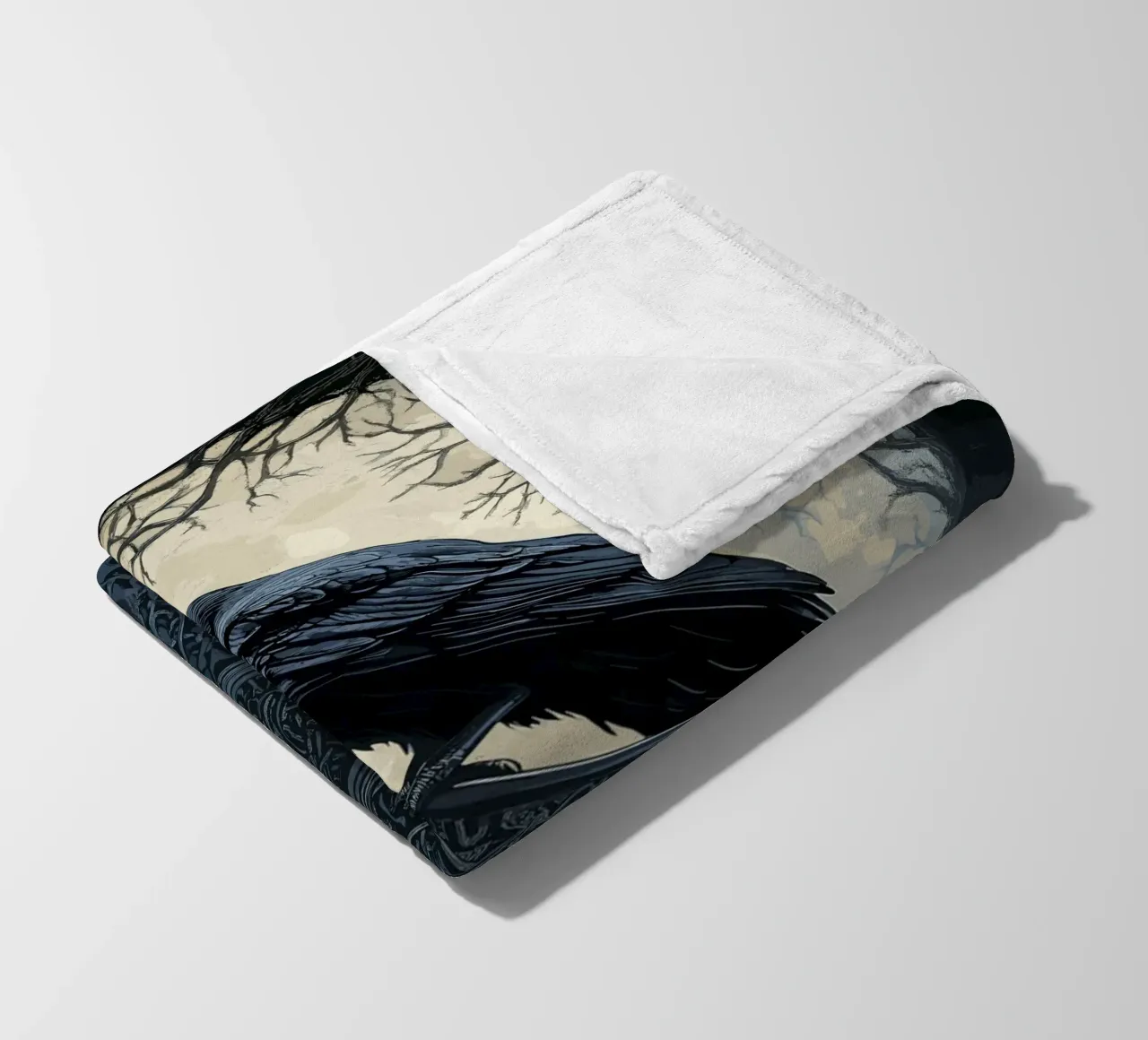 Corvo su una vecchia lapide coperta in pile da pixelbull - medieval art and more