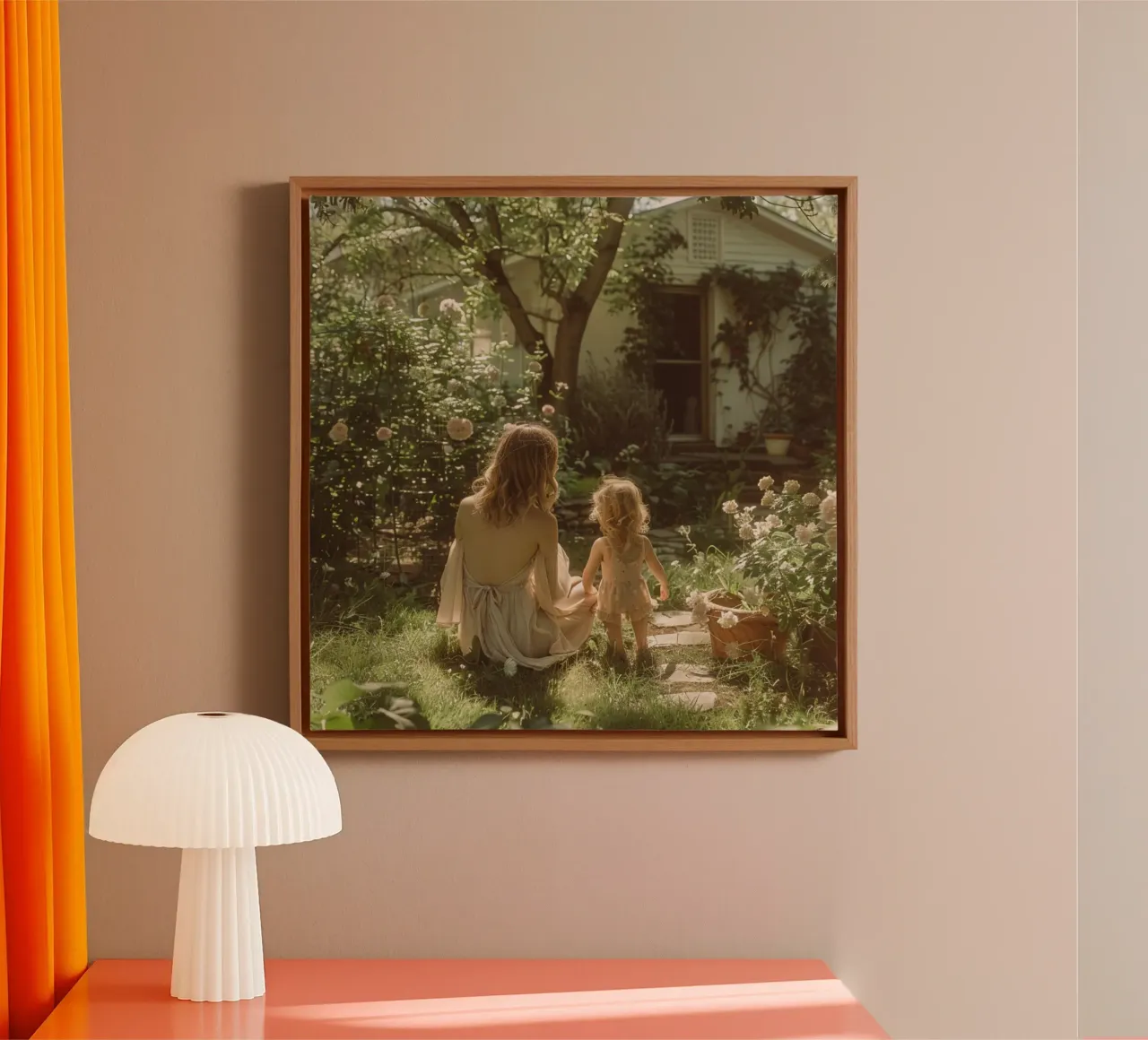 Groene rust canvas met Baklijst van StillVibe Home