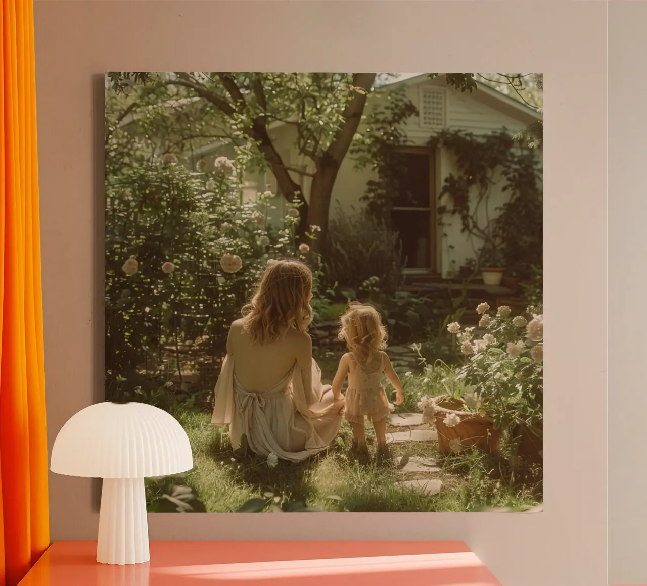 Groene rust canvas met Baklijst van StillVibe Home