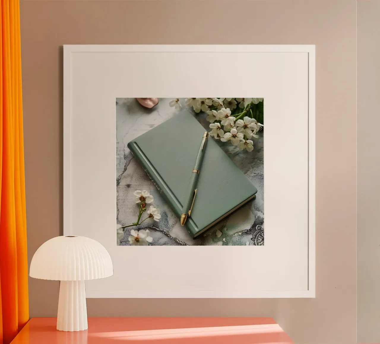 Serenità verde poster con telaio in legno da StillVibe Home