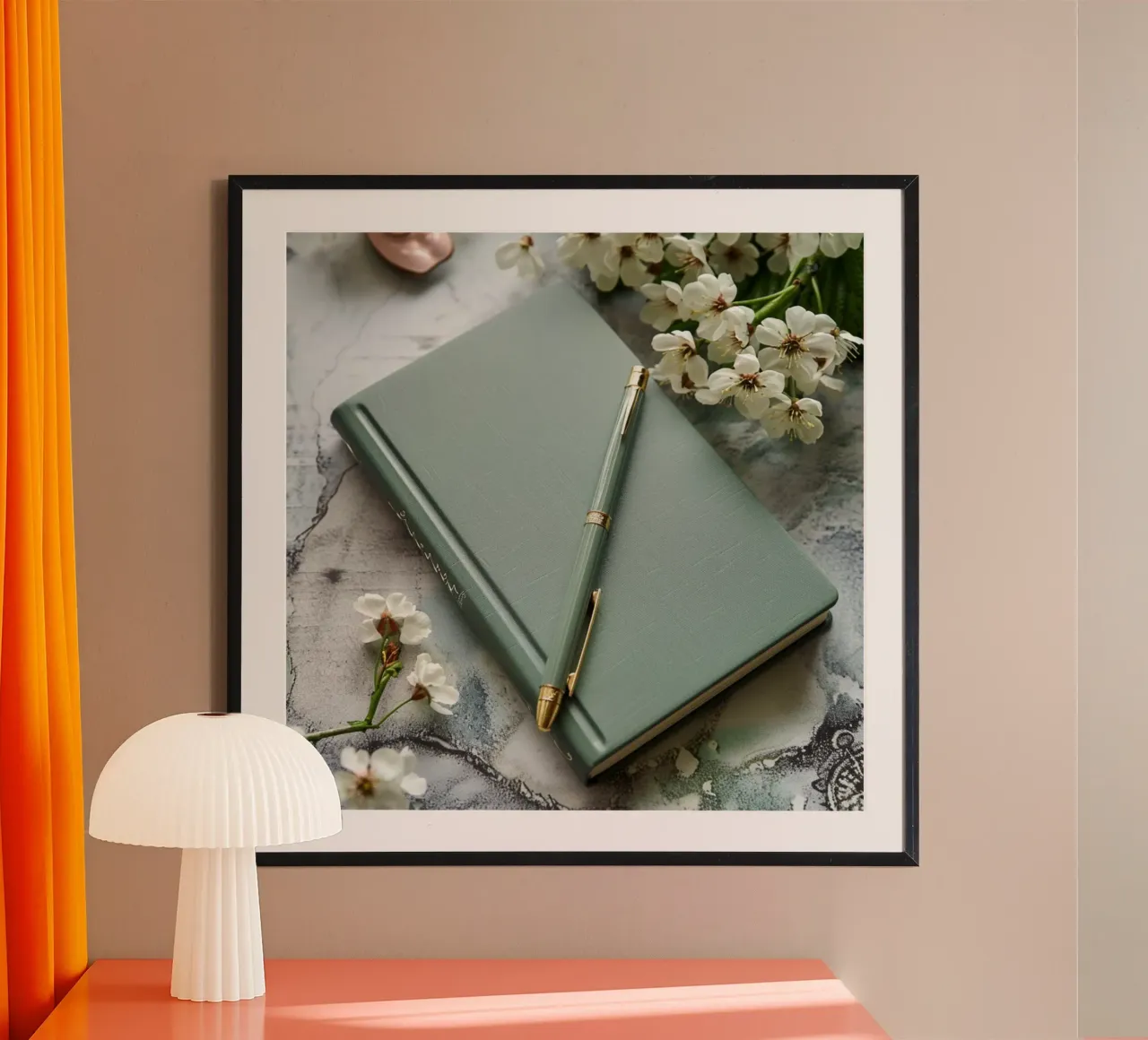 Serenità verde poster con telaio in legno da StillVibe Home