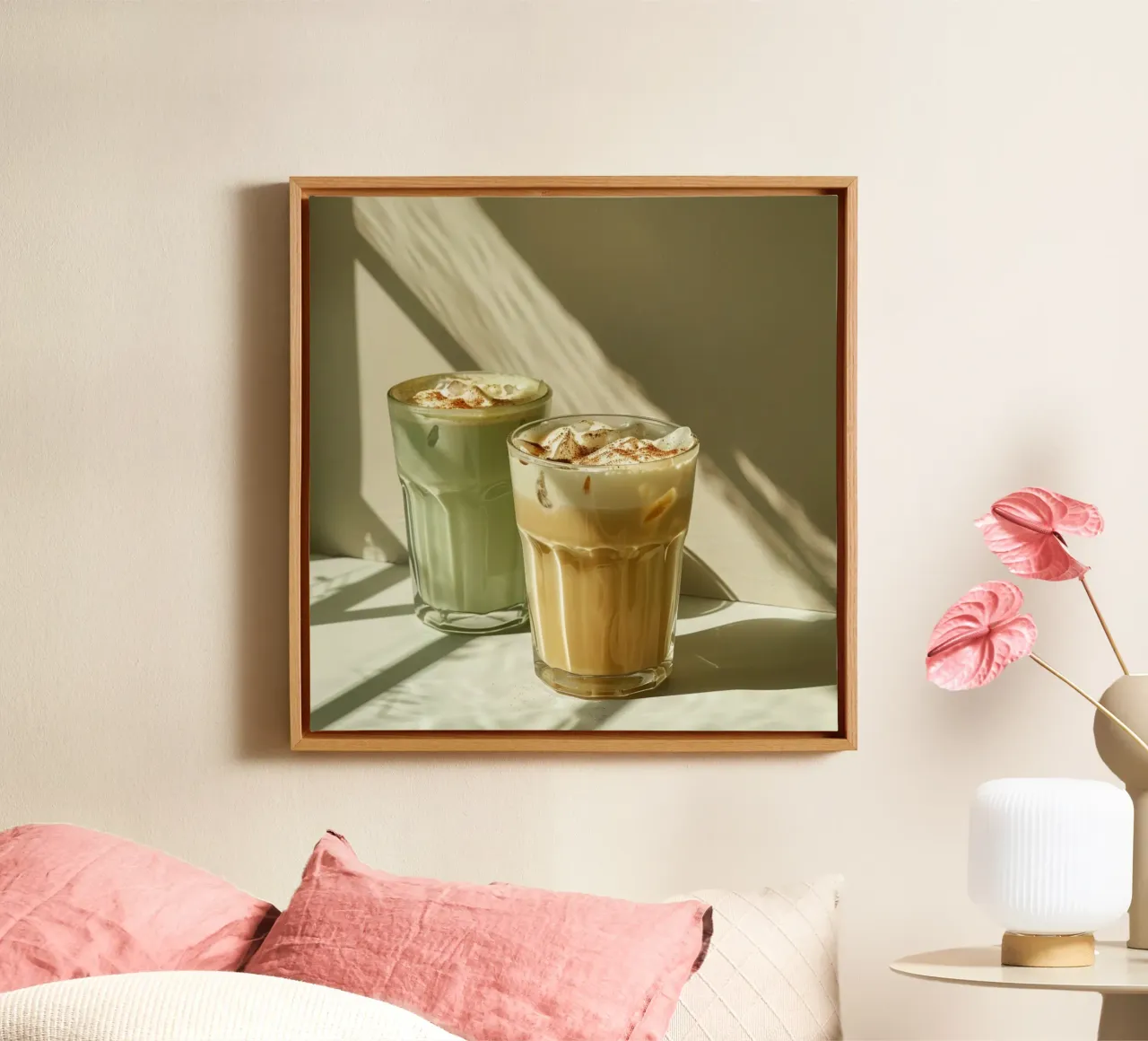 Groene rust canvas met Baklijst van StillVibe Home