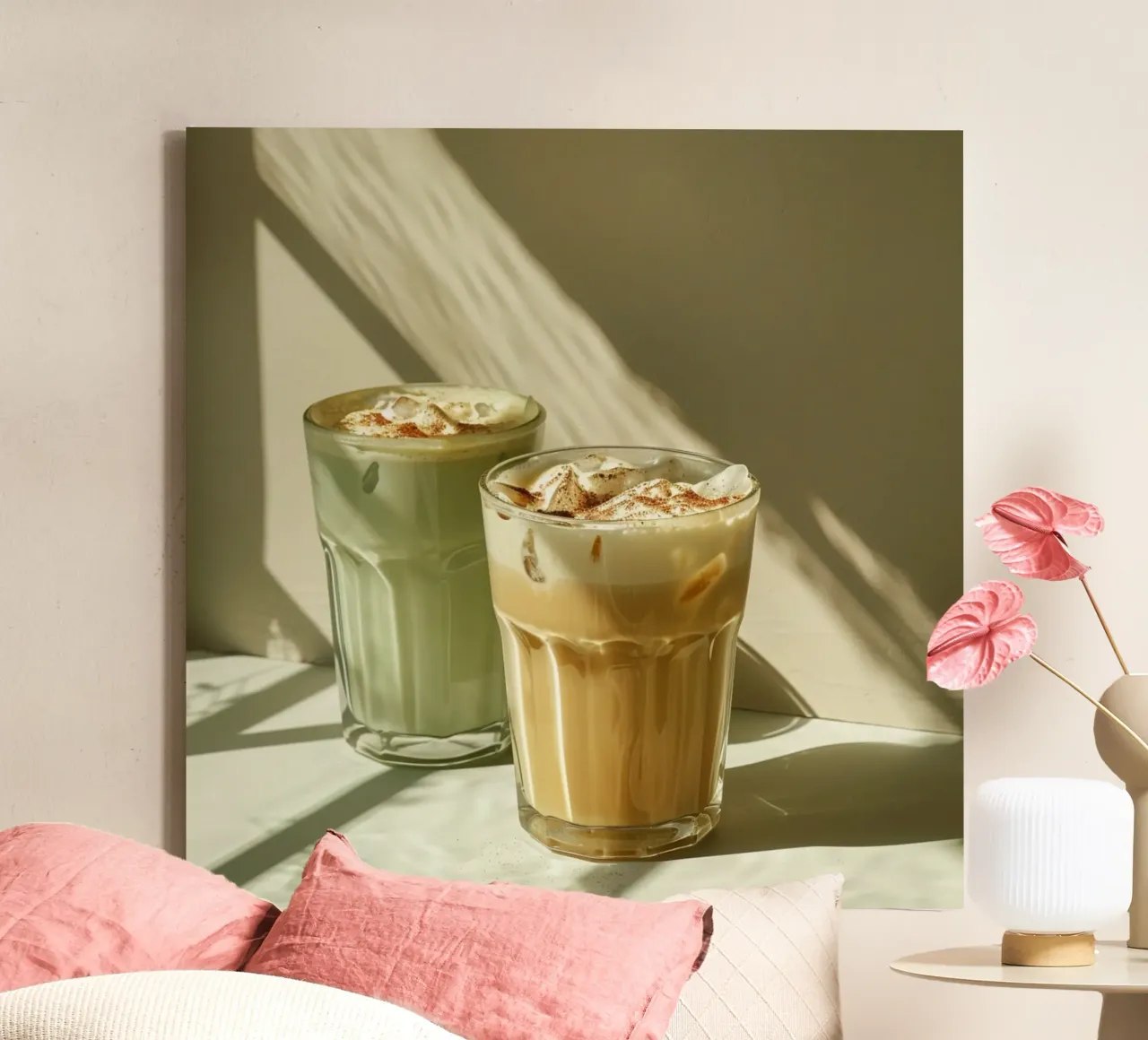 Groene rust canvas met Baklijst van StillVibe Home