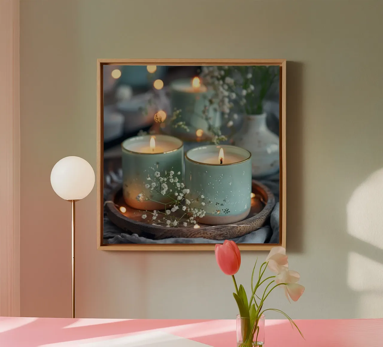 Groene rust canvas met Baklijst van StillVibe Home
