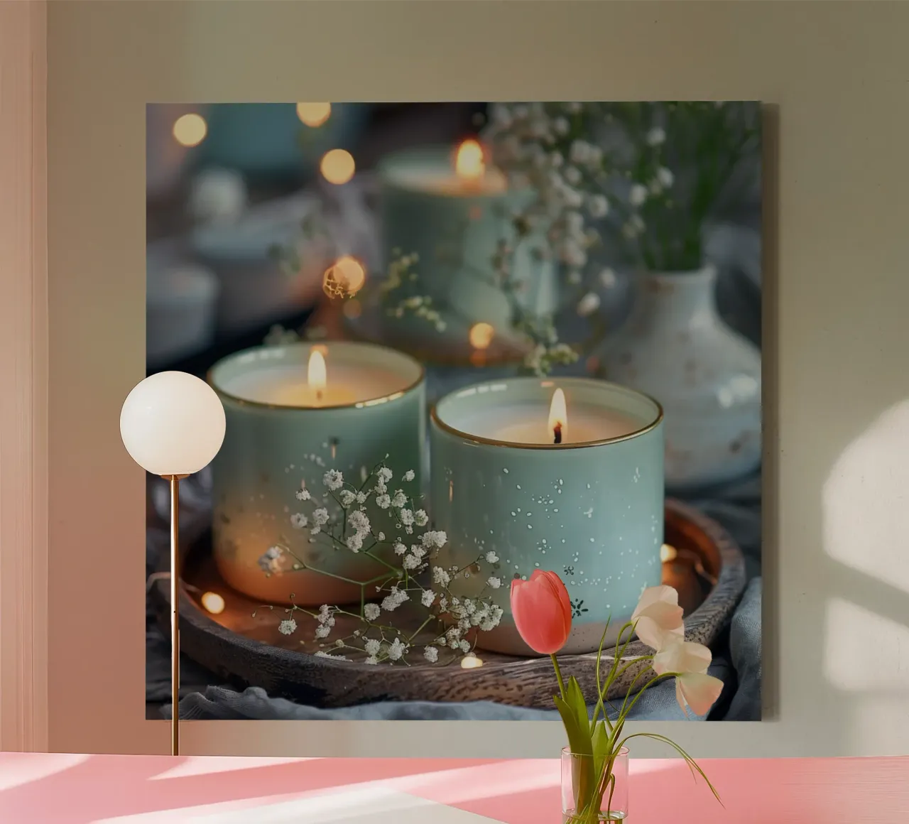 Groene rust canvas met Baklijst van StillVibe Home
