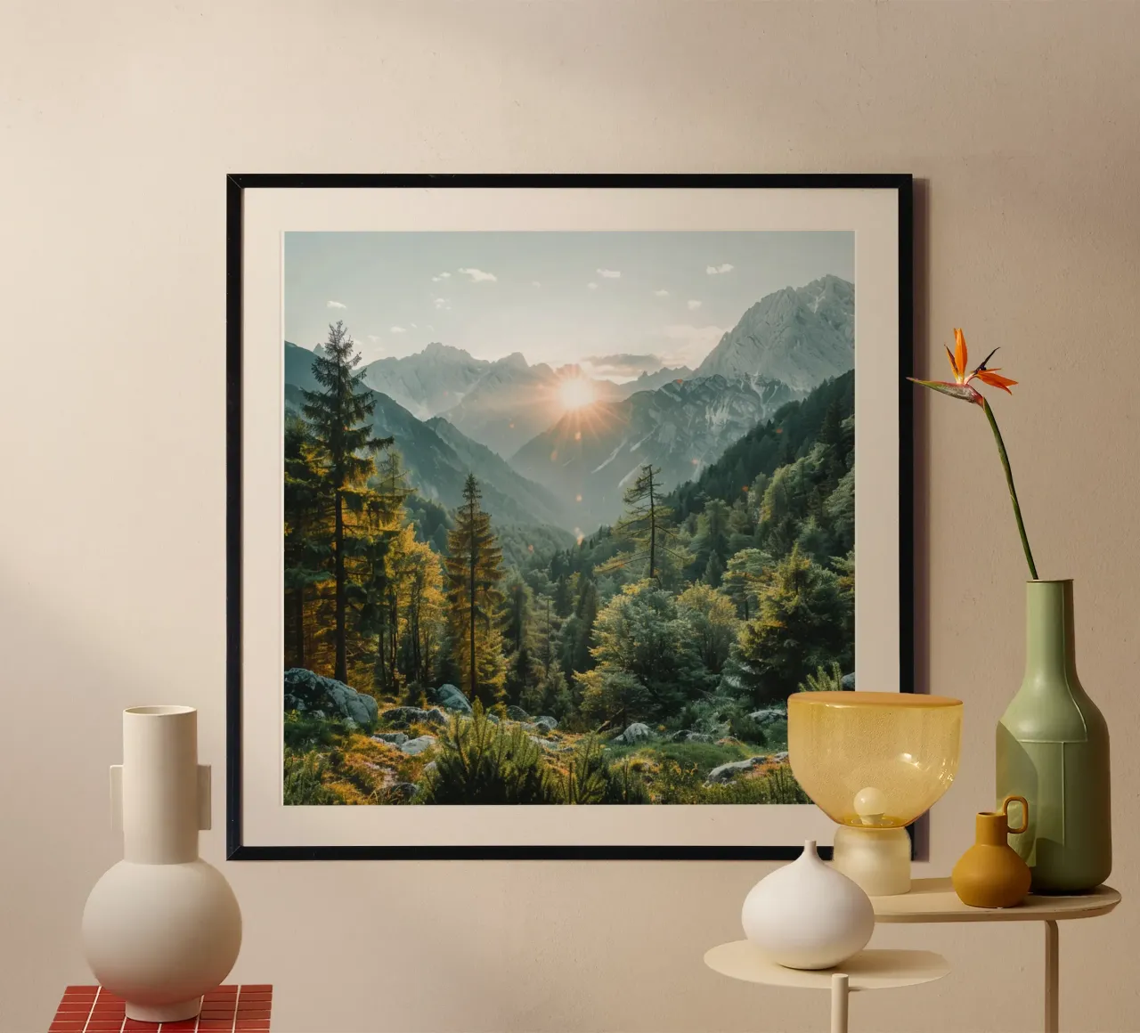 Groene rust poster van StillVibe Home