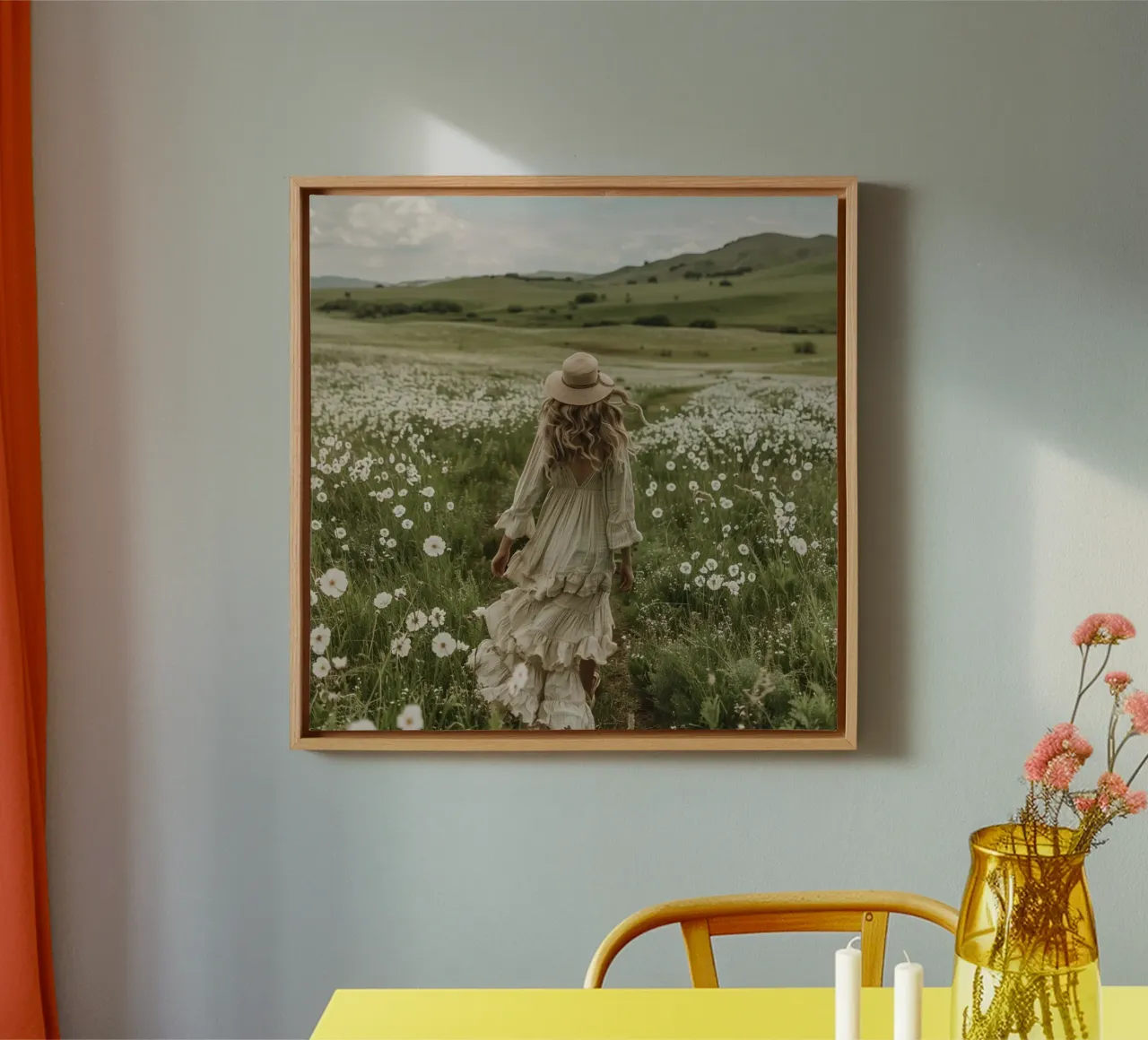 Groene rust canvas met Baklijst van StillVibe Home