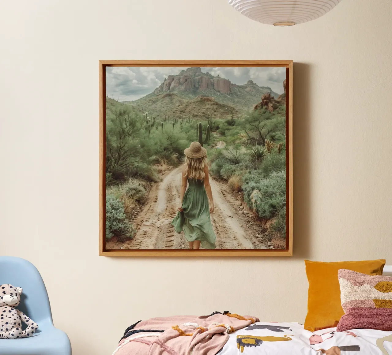 Groene rust canvas met Baklijst van StillVibe Home