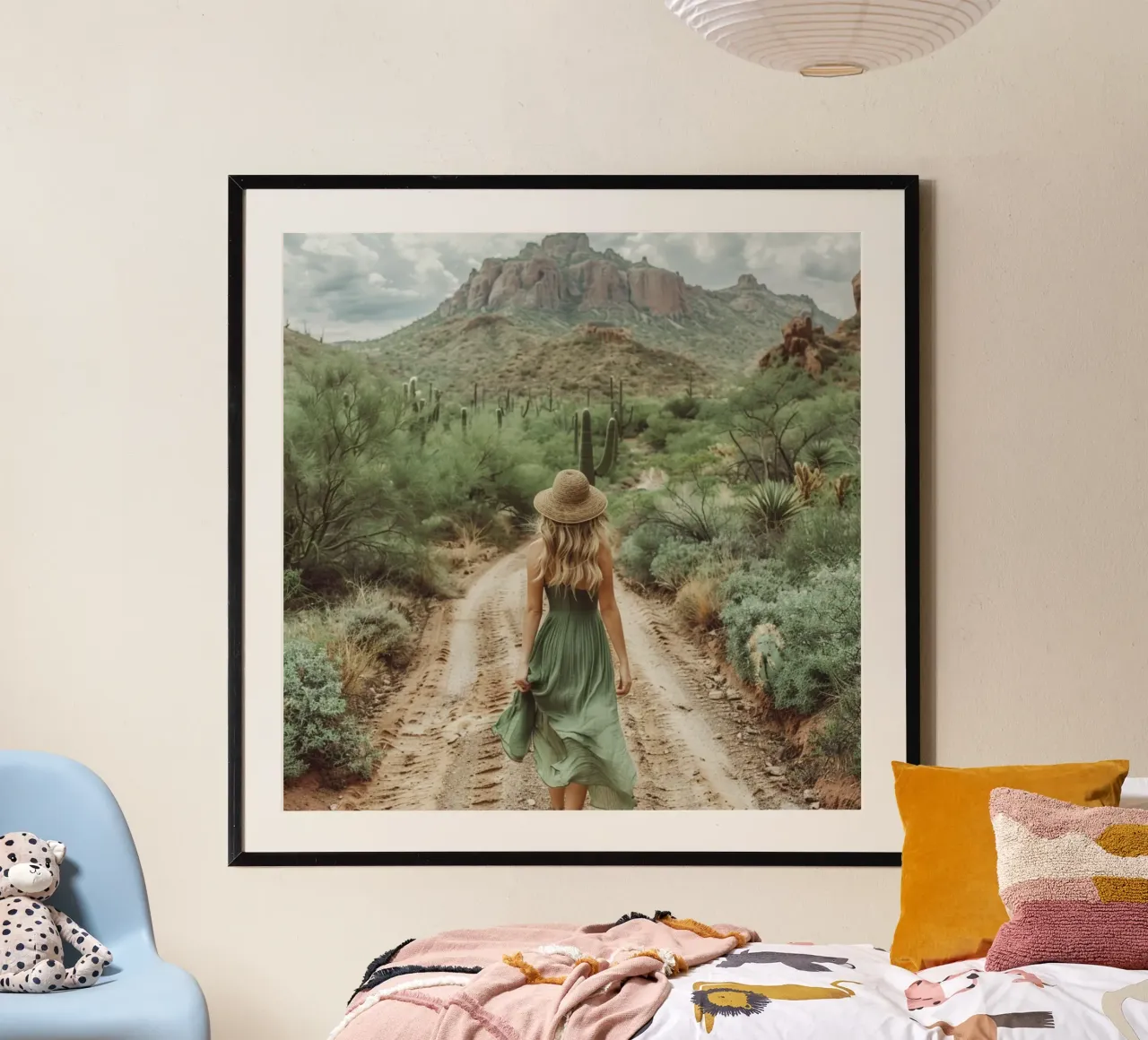 Serenità verde poster con telaio in alluminio da StillVibe Home