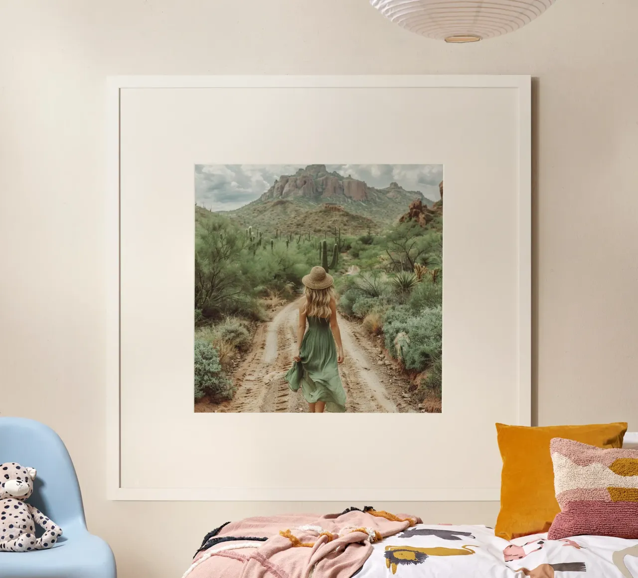 Serenità verde poster con telaio in alluminio da StillVibe Home