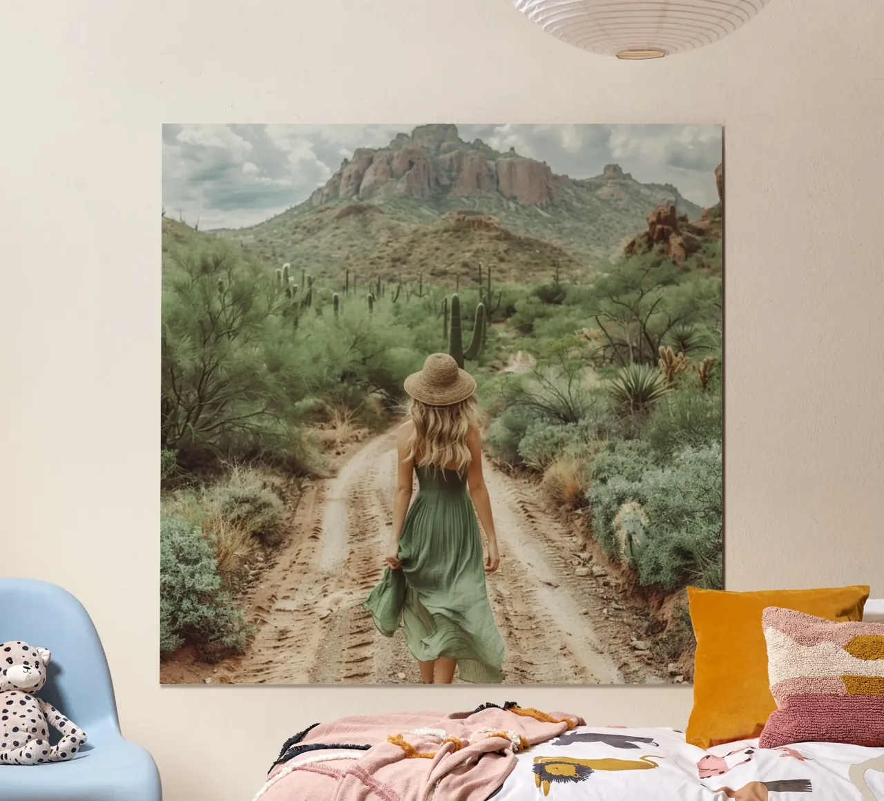 Serenità verde poster con telaio in alluminio da StillVibe Home