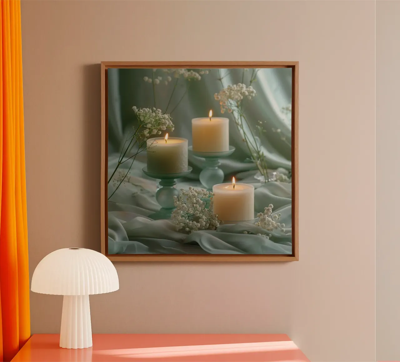 Groene rust canvas met Baklijst van StillVibe Home