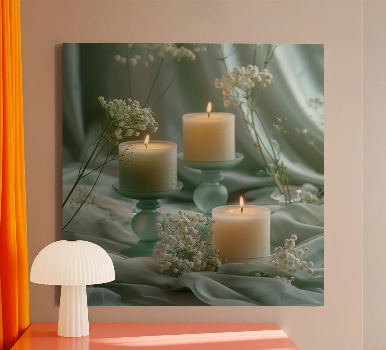 Groene rust canvas met Baklijst van StillVibe Home