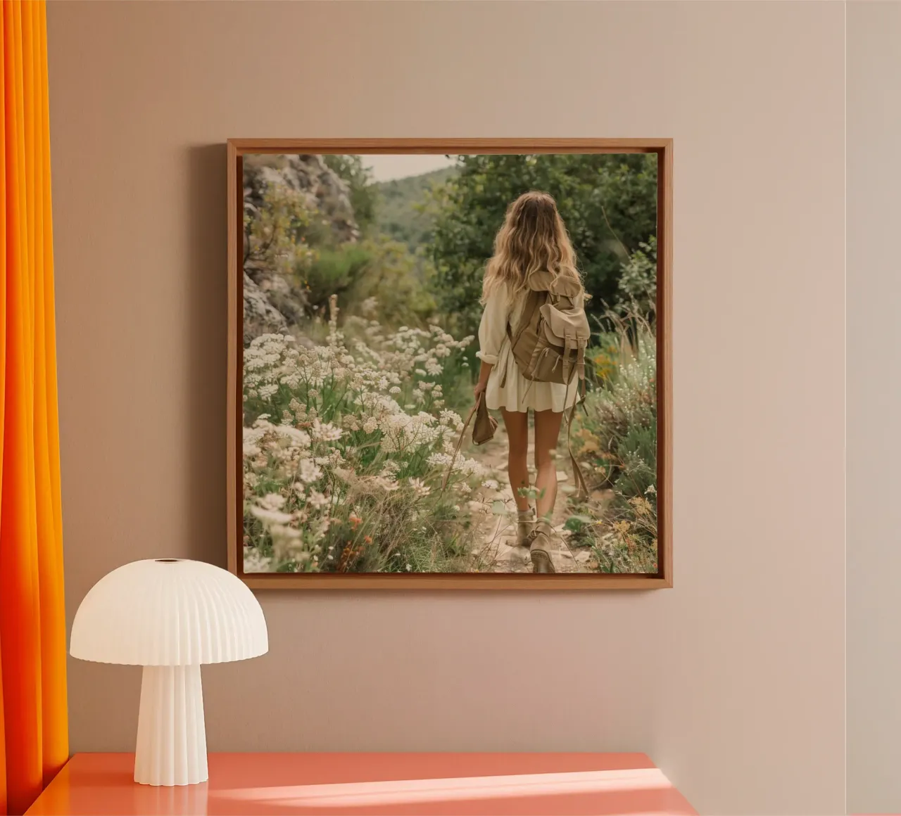 Groene rust canvas met Baklijst van StillVibe Home