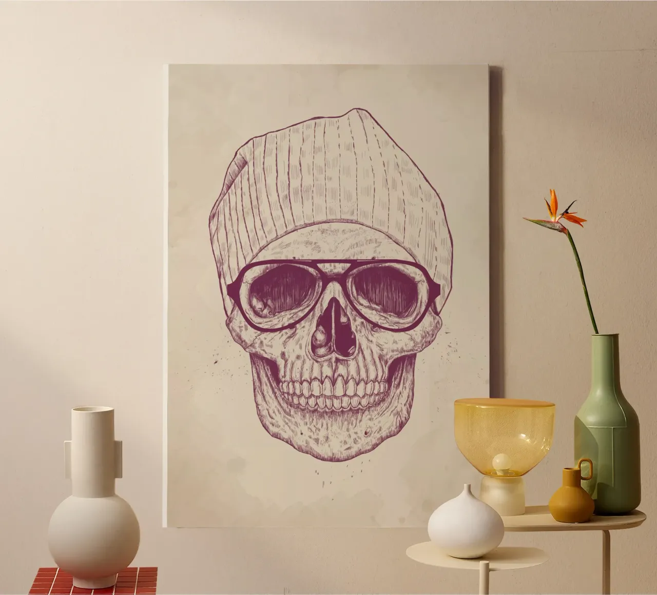 Cool Skull tela con Cornice a cassetta da Balazs Solti