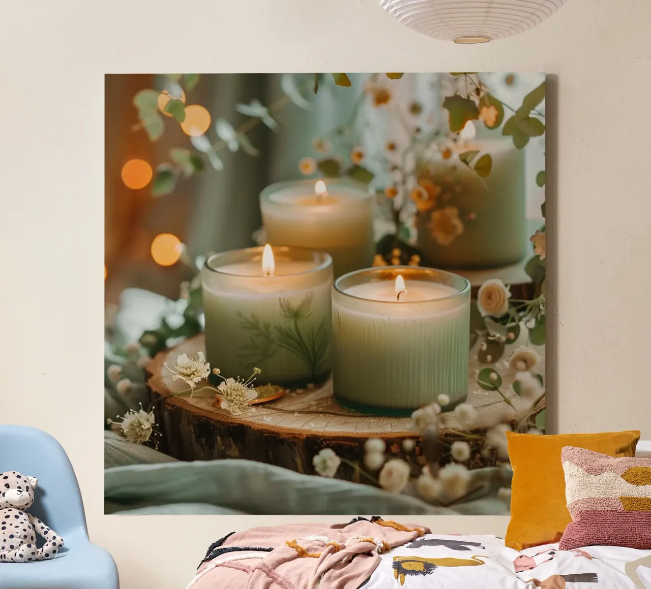 Groene rust canvas met Baklijst van StillVibe Home