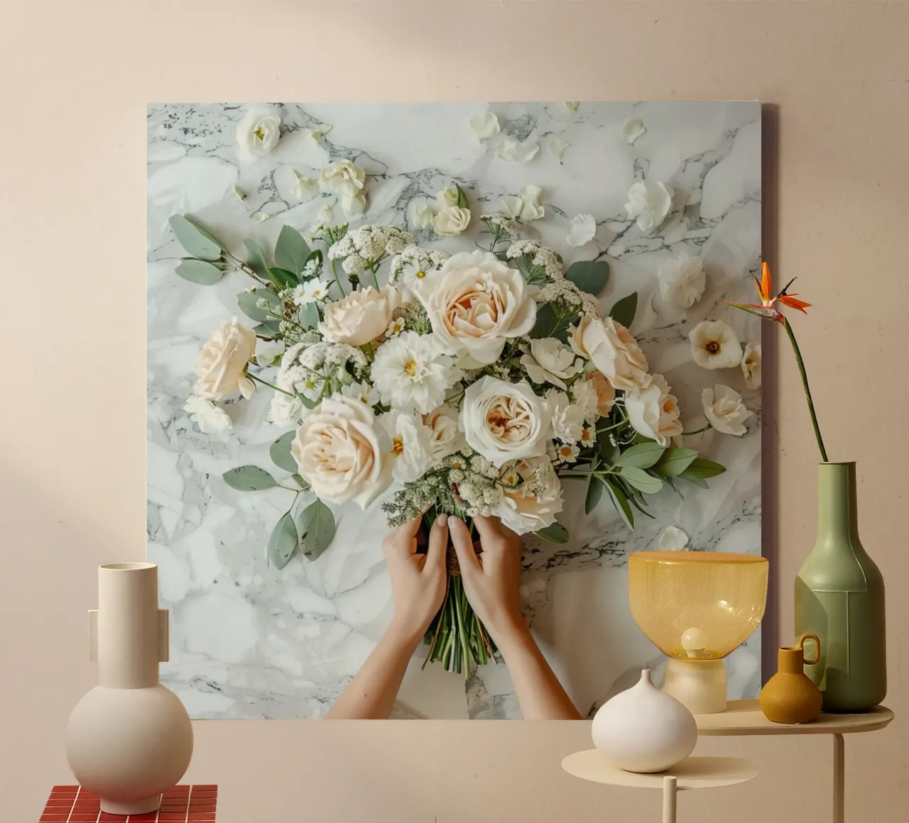 Groene rust canvas met Baklijst van StillVibe Home