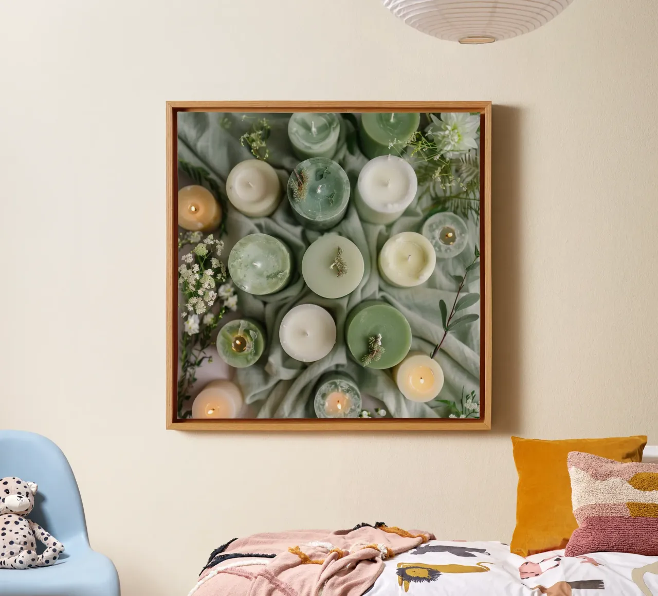 Groene rust canvas met Baklijst van StillVibe Home