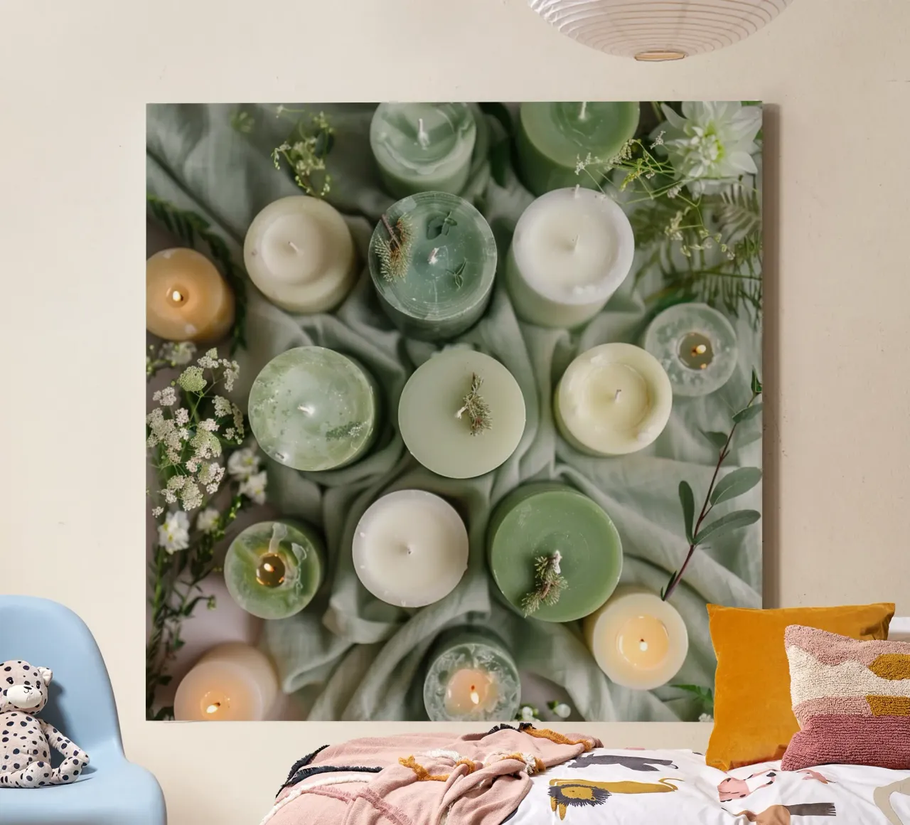 Groene rust canvas met Baklijst van StillVibe Home