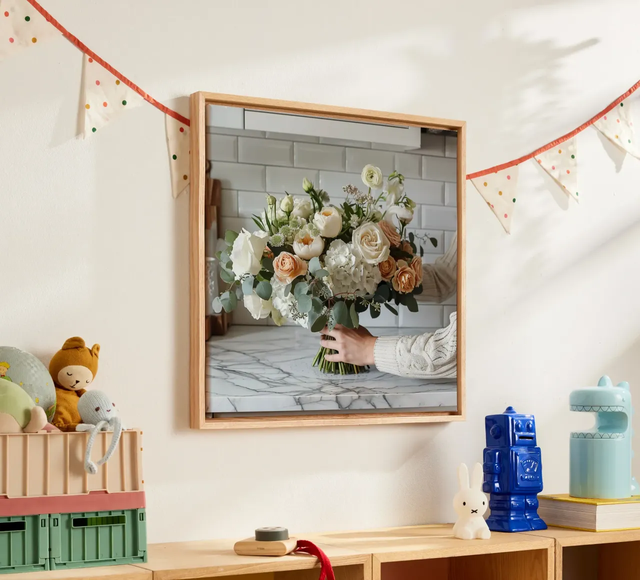 Groene rust canvas met Baklijst van StillVibe Home