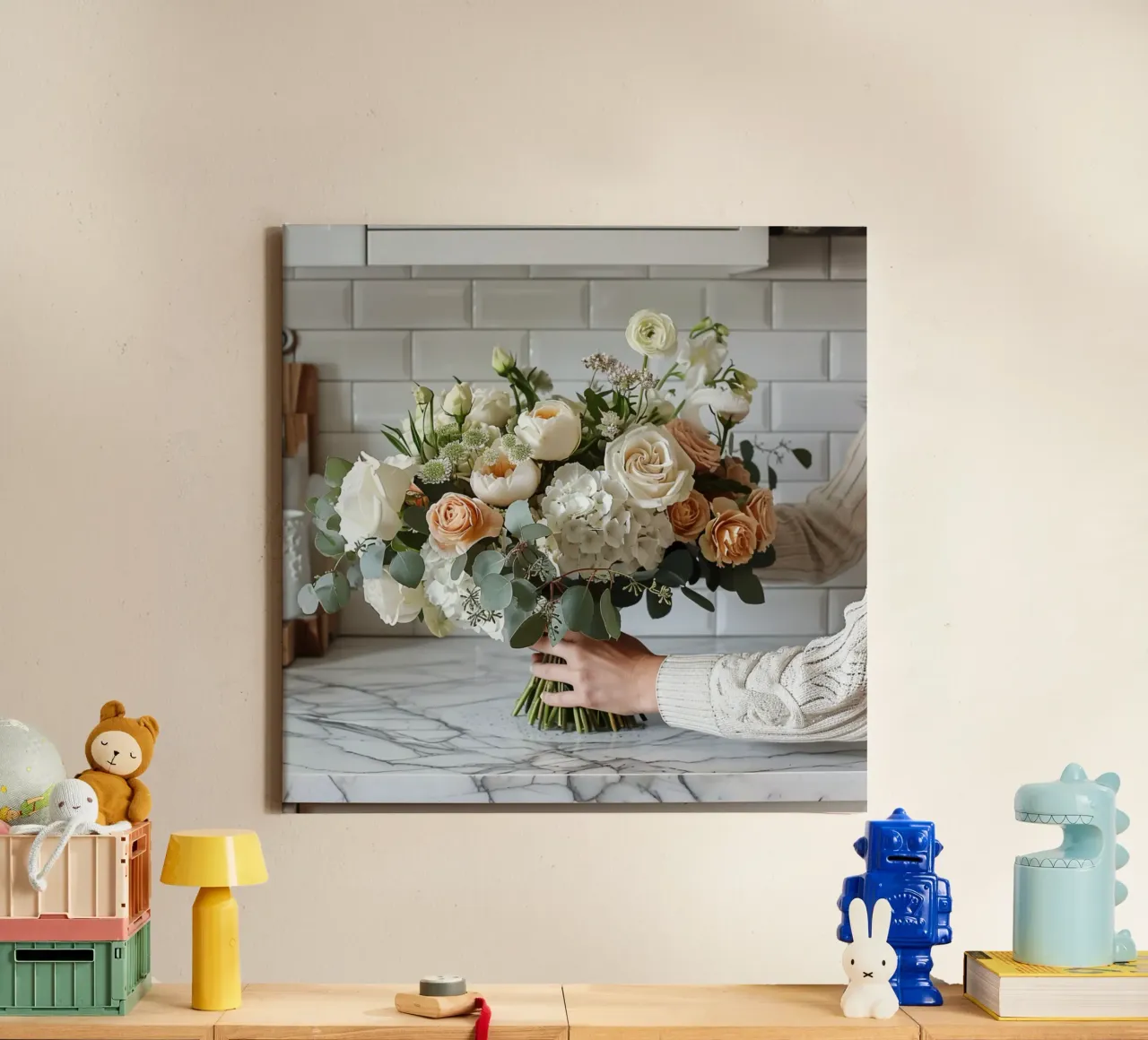 Groene rust canvas met Baklijst van StillVibe Home