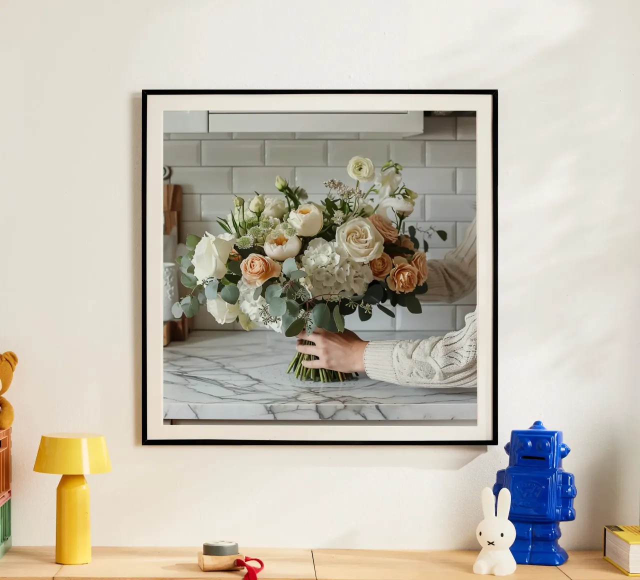 Serenità verde poster con telaio in plastica da StillVibe Home