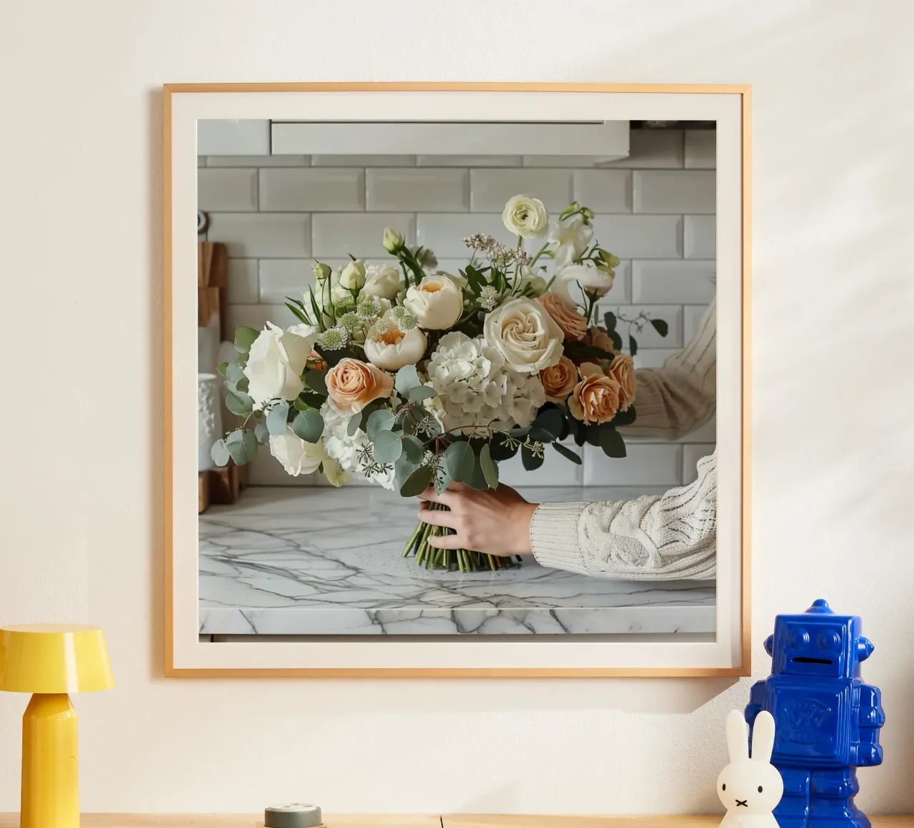 Serenità verde poster con telaio in plastica da StillVibe Home