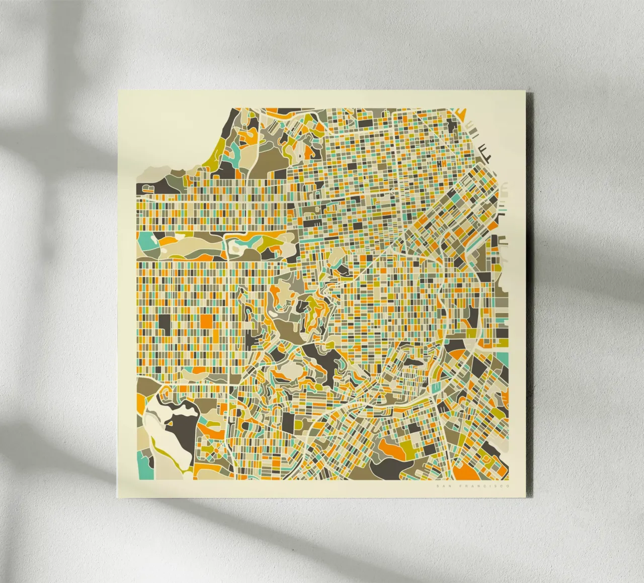 San Francisco Map alluminio dibond da Jazzberry Blue