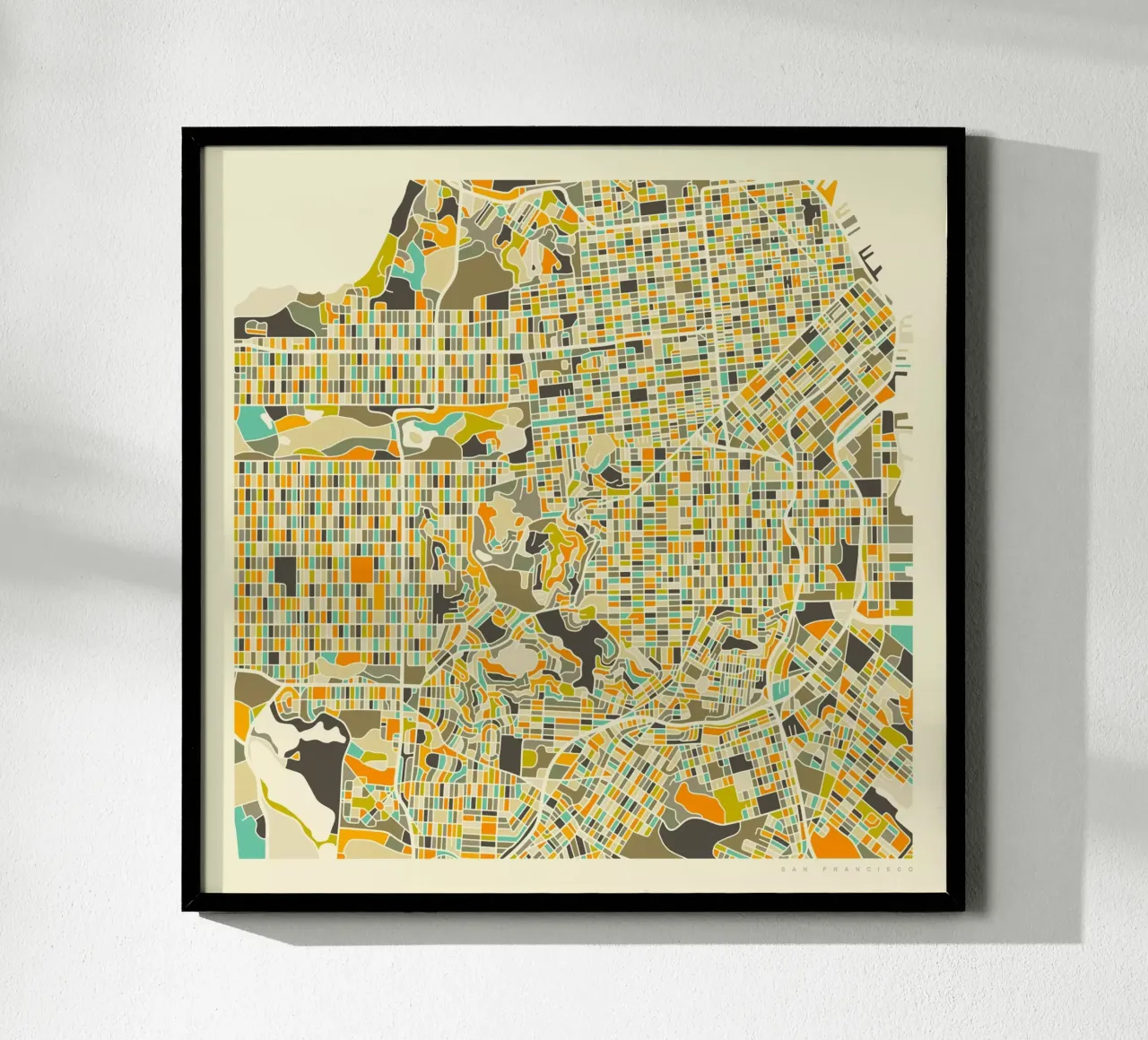 San Francisco Map carta hahnemühle da Jazzberry Blue