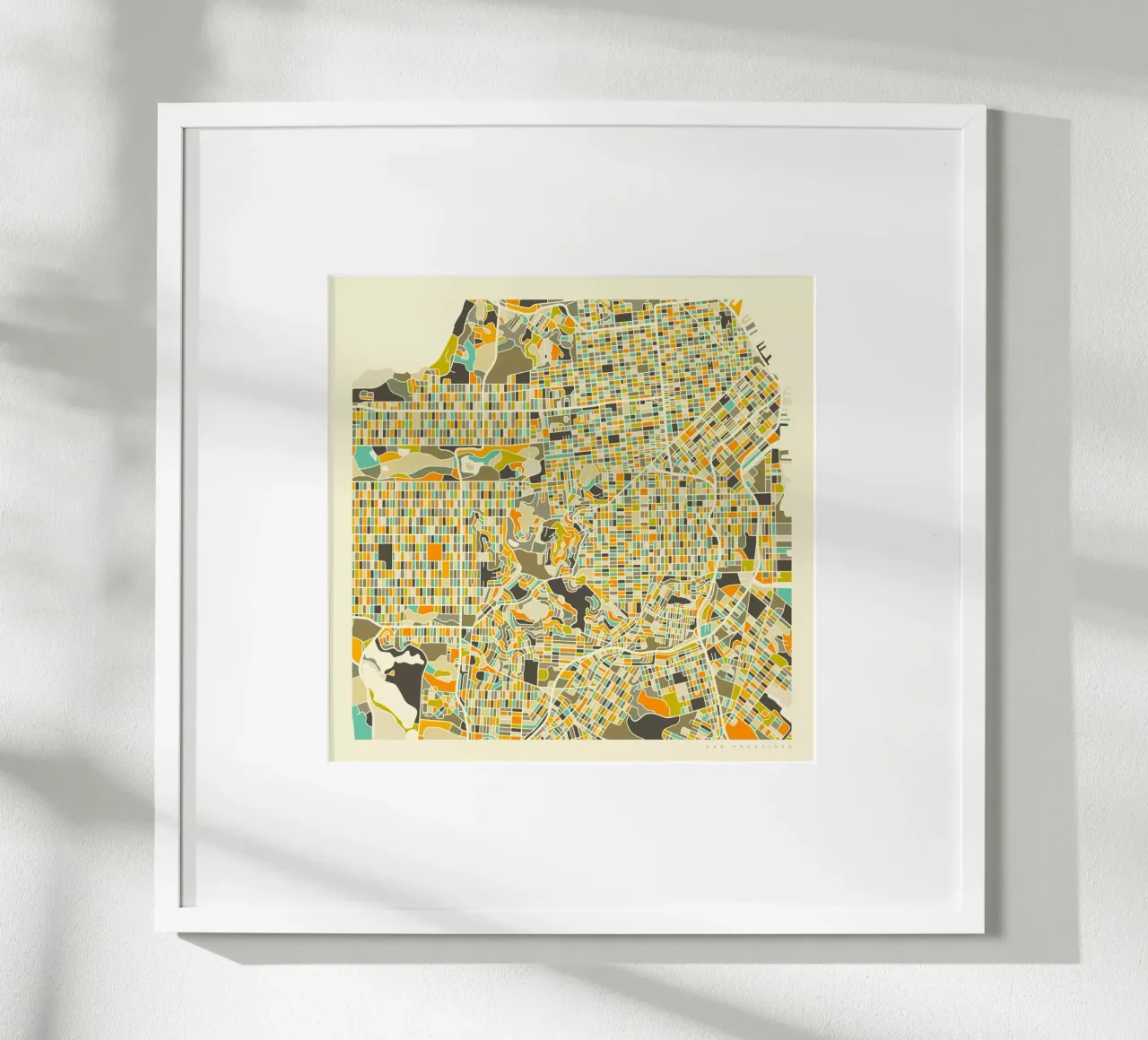 San Francisco Map carta hahnemühle da Jazzberry Blue