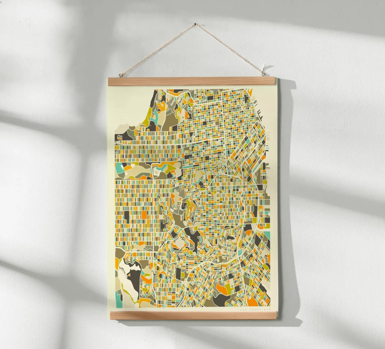 San Francisco Map carta hahnemühle da Jazzberry Blue