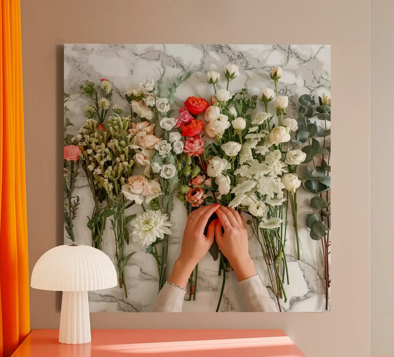 Groene rust canvas met Baklijst van StillVibe Home