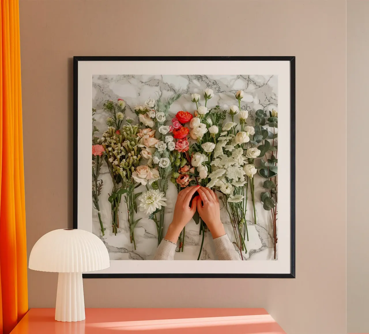 Serenità verde poster con telaio in legno da StillVibe Home
