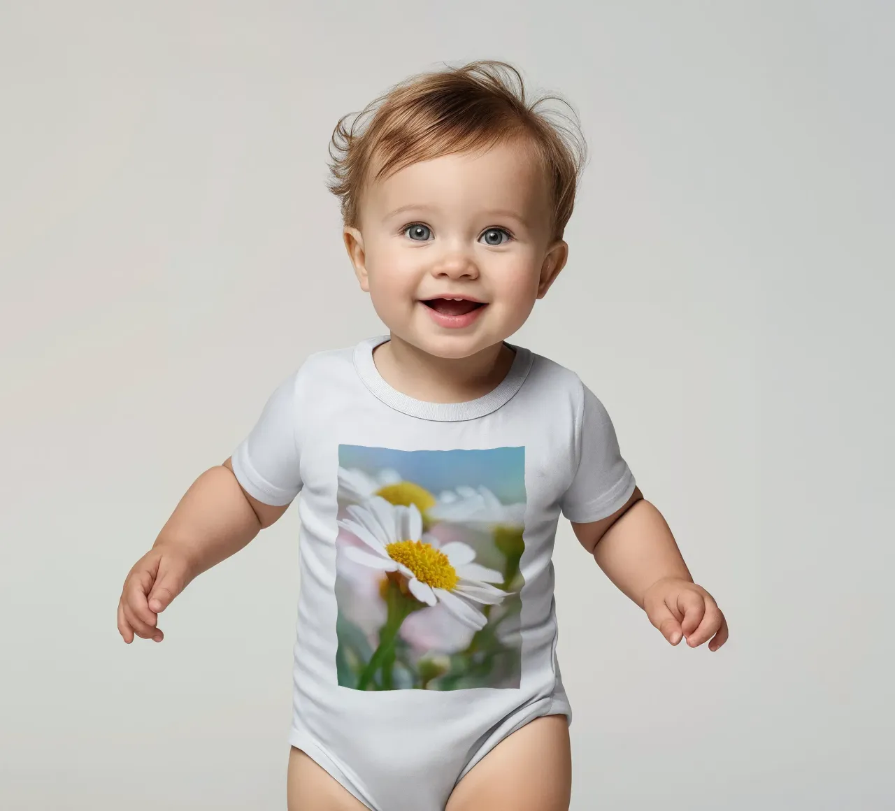 Margeriten Kurzarm Babybody von Atteloi
