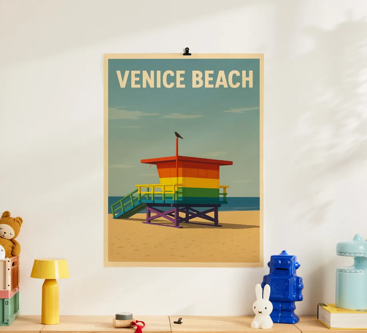 Venice Beach Lifeguard Tower poster da WildTravelArt