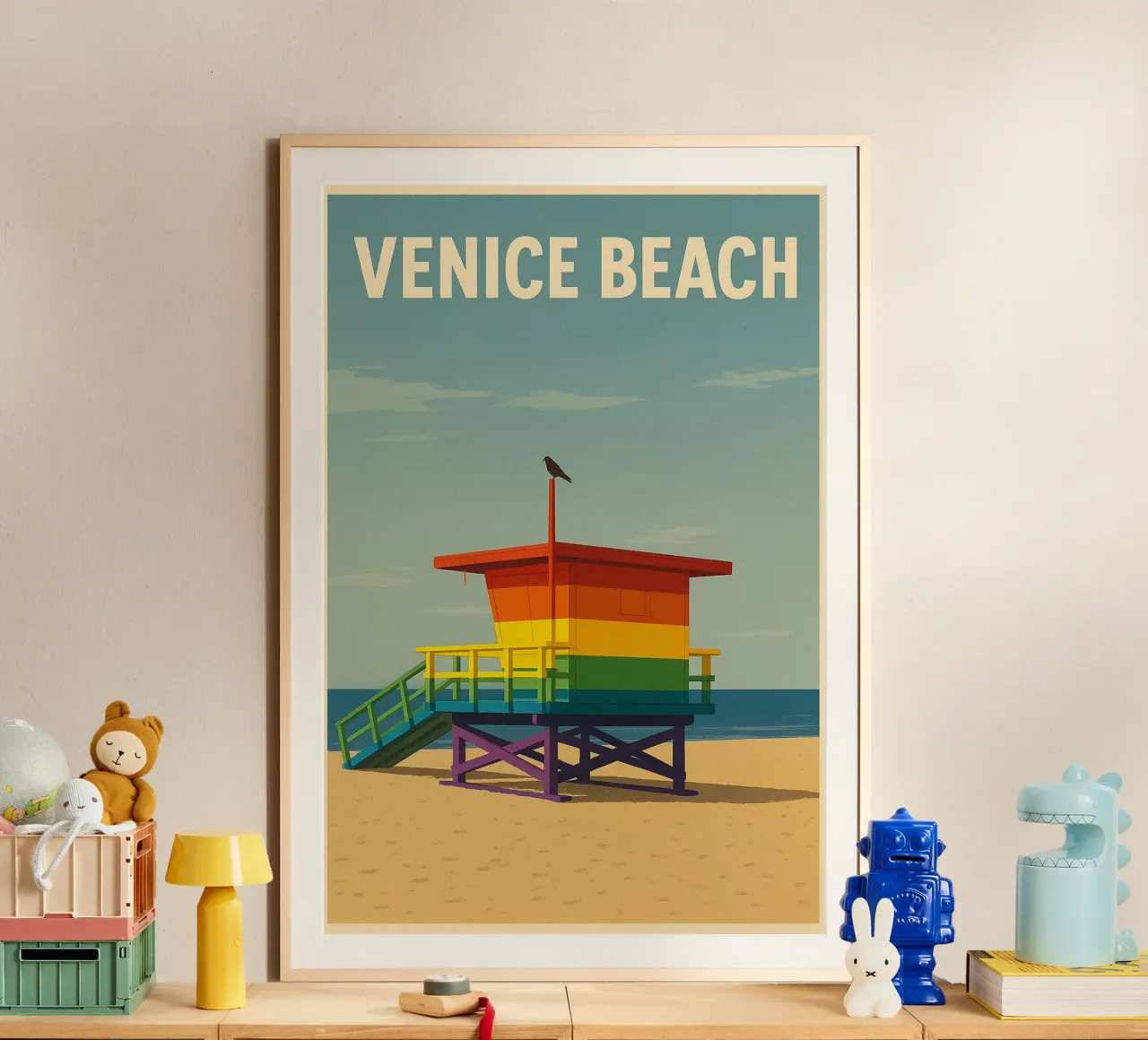 Venice Beach Lifeguard Tower poster da WildTravelArt