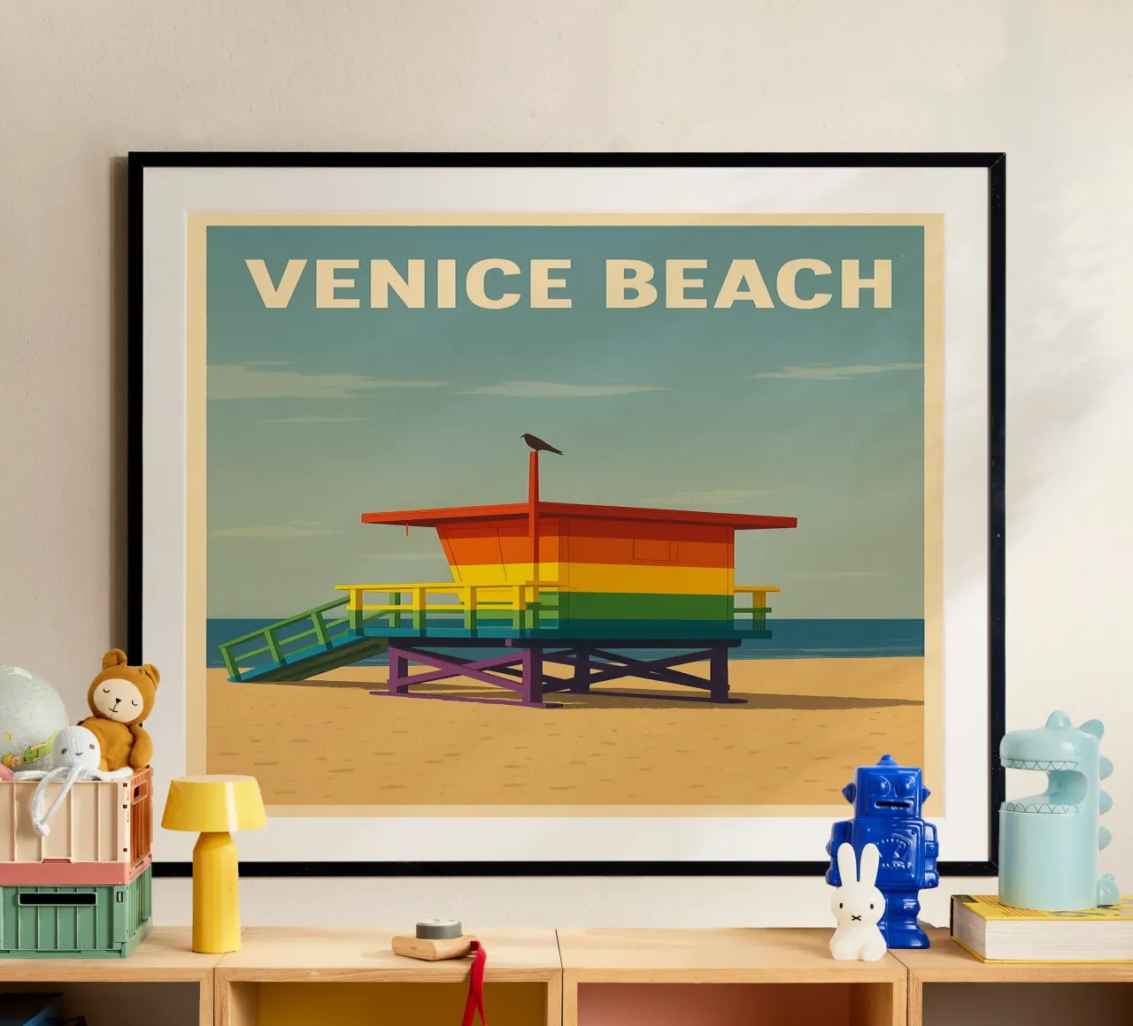 Venice Beach Lifeguard Tower poster da WildTravelArt