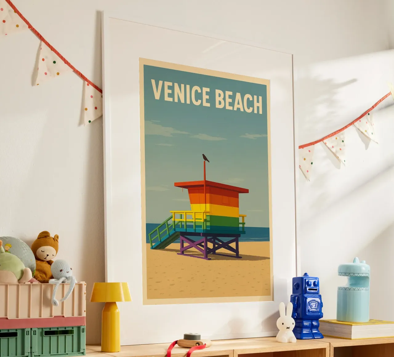 Venice Beach Lifeguard Tower poster da WildTravelArt
