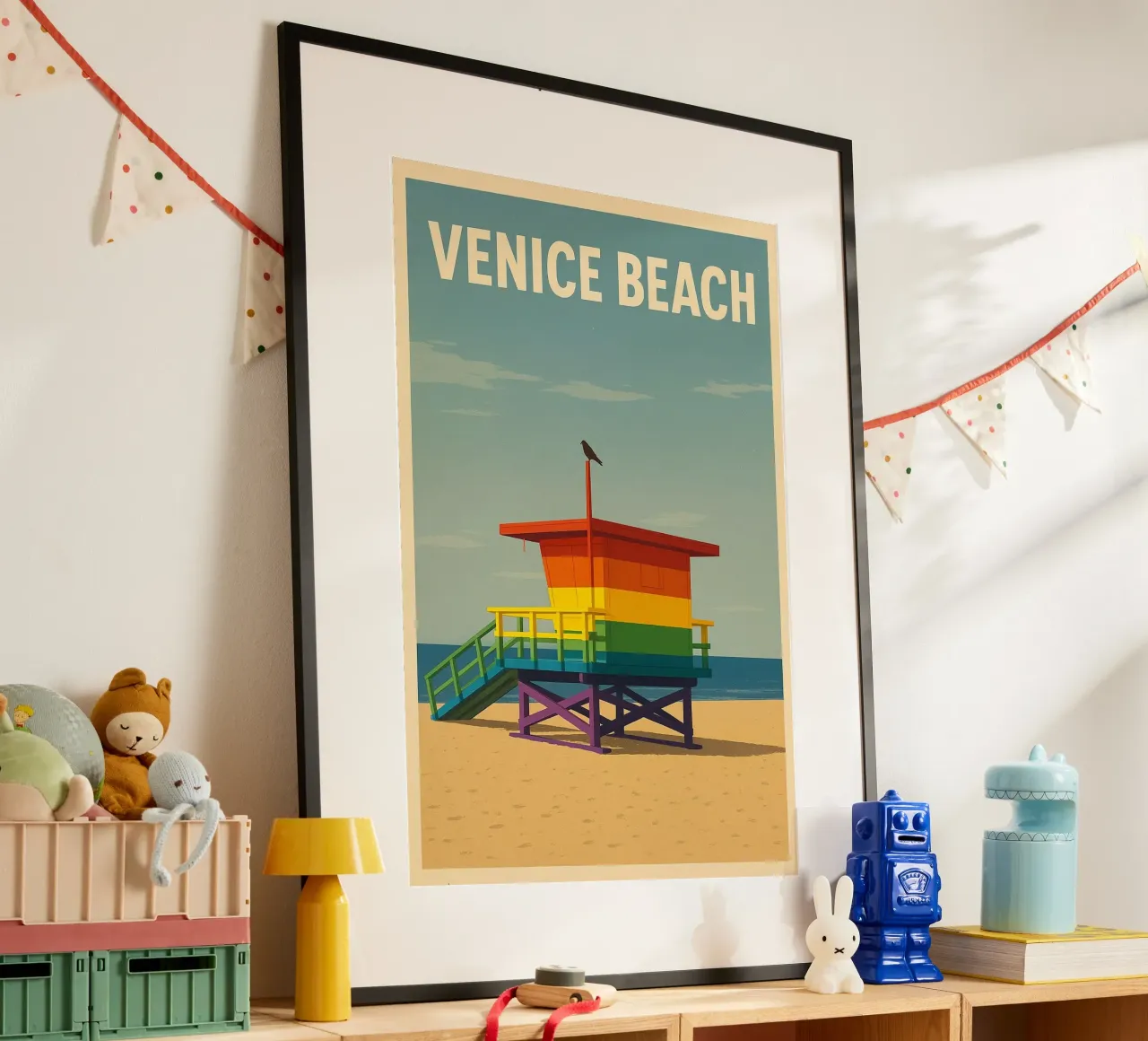Venice Beach Lifeguard Tower poster da WildTravelArt