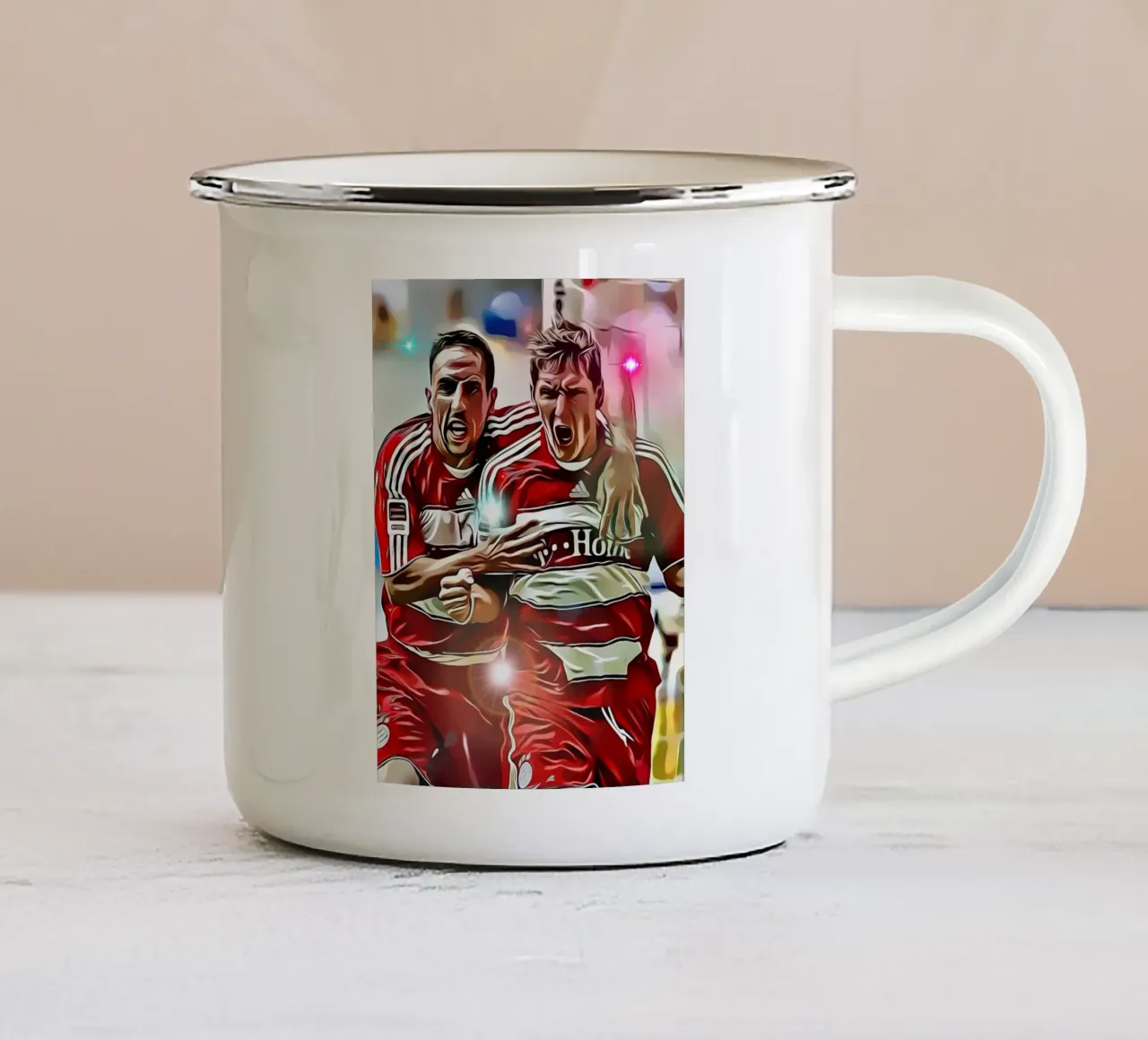 L'iconico duo del Bayern Monaco, Franck Ribéry e Bastian Schwein tazza in smalto da dark eagle